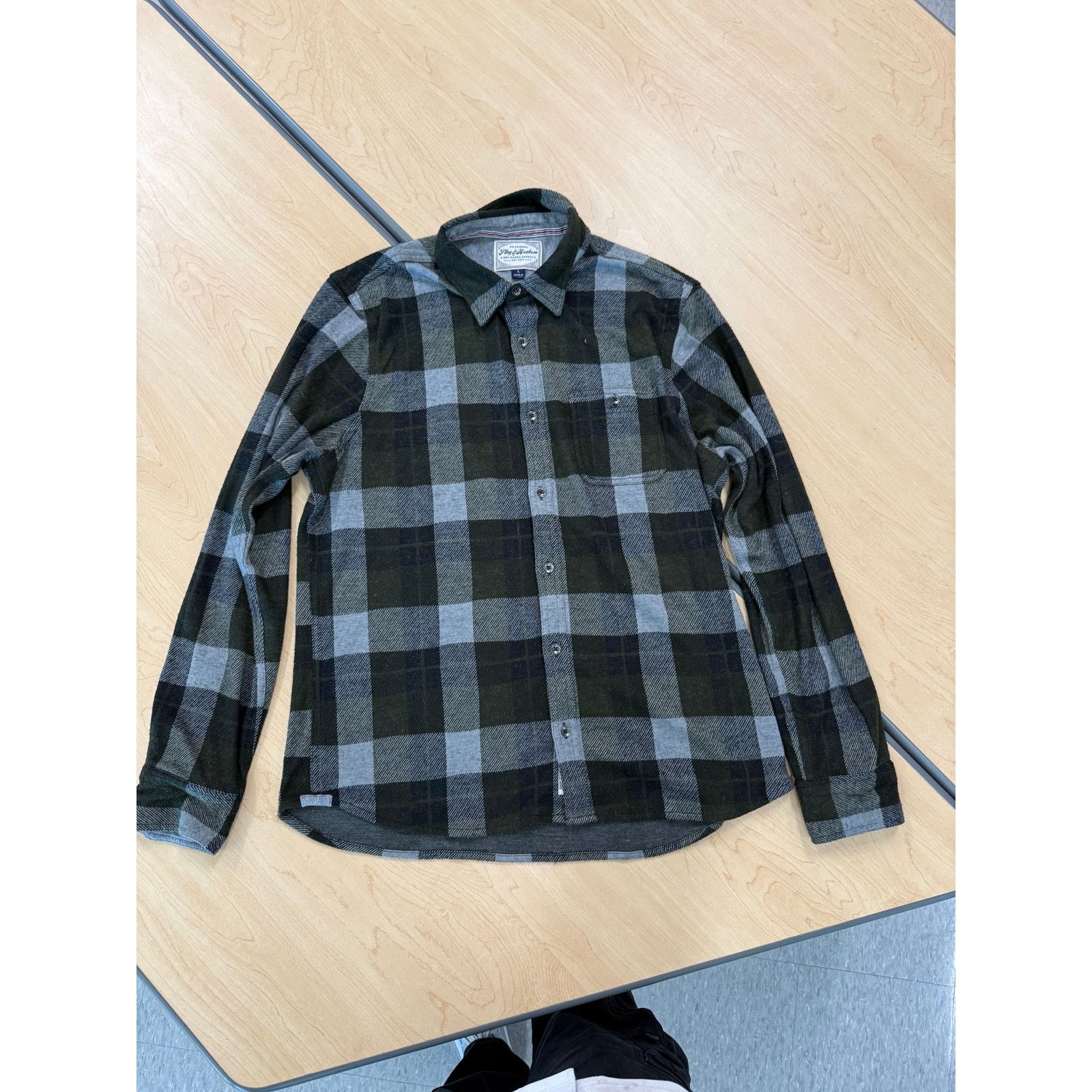 Flag & Anthem Flag & Anthem Green Gray Plaid Flannel Shirt Men’s L Size US L / EU 52-54 / 3 - 1 Thumbnail