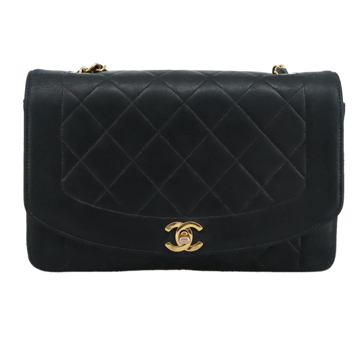 Chanel Diana Black Leather Shoulder Bag (Pre-Owned) Size ONE SIZE - 1 Thumbnail
