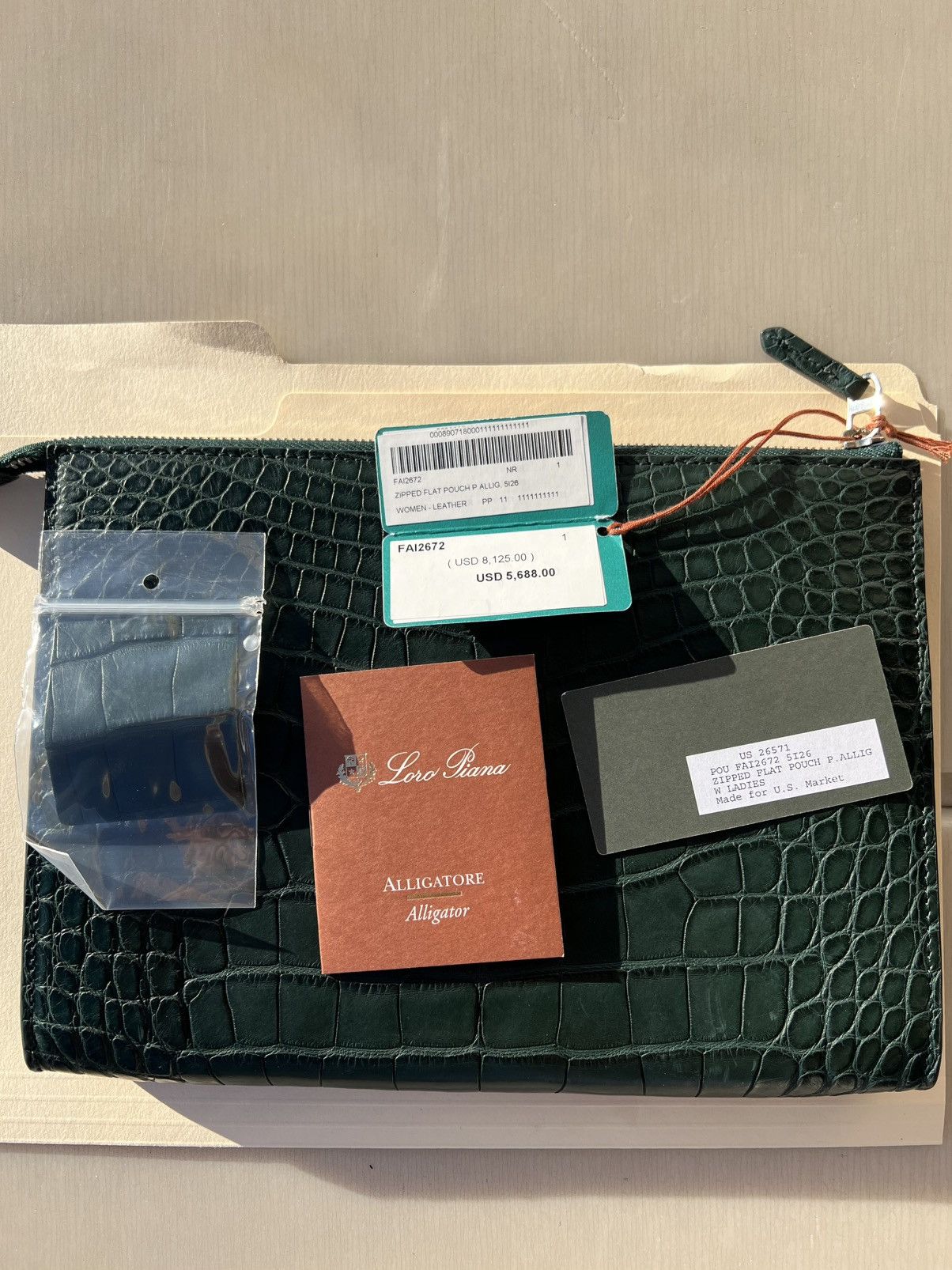 Loro Piana Loro Piana Alligator Pouch Size ONE SIZE - 4 Thumbnail