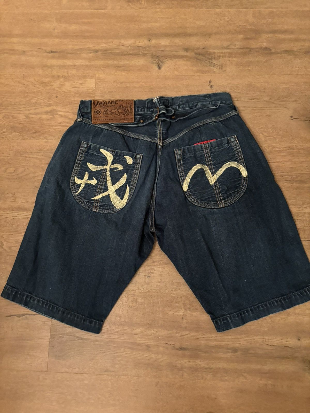 image of Yamane (Evisu) Denim Shorts in Blue, Men's (Size 36)