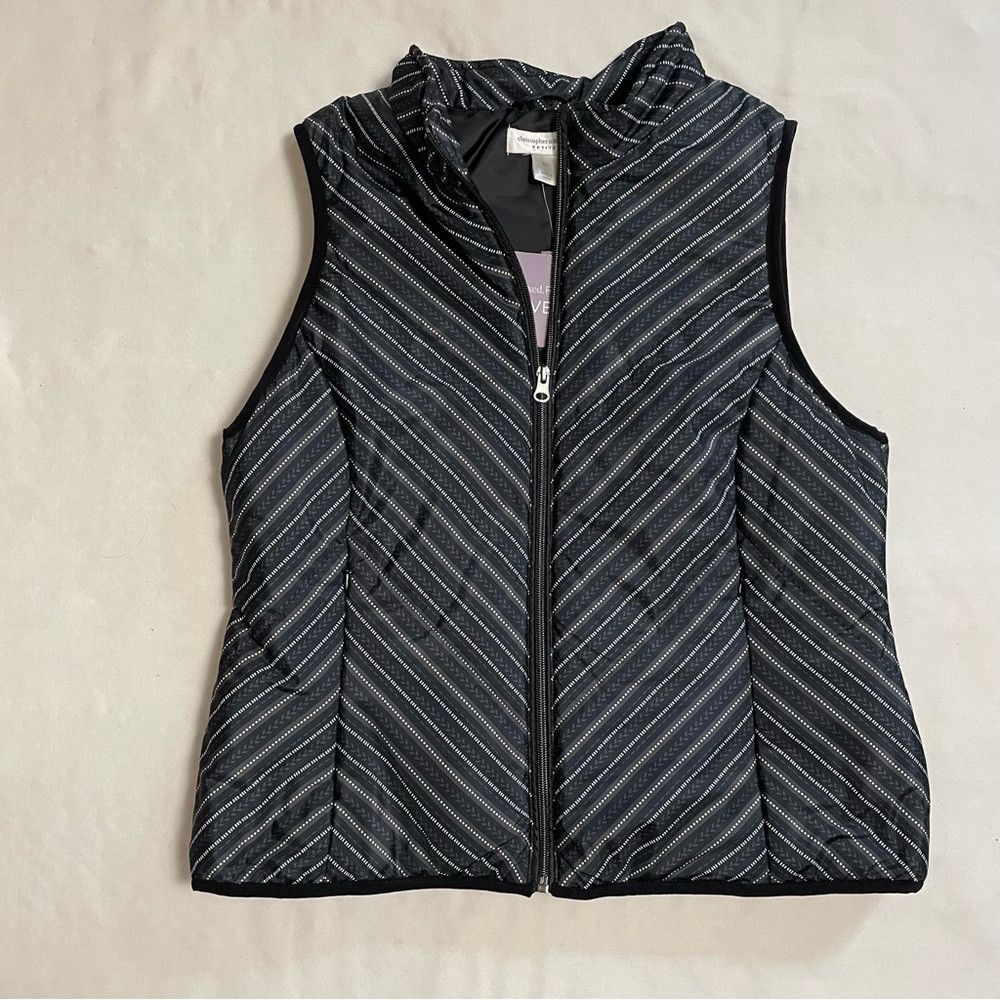 Other NWT New Christopher & Banks Striped Quilted Vest Size L Pet Size L / US 10 / IT 46 - 5 Thumbnail