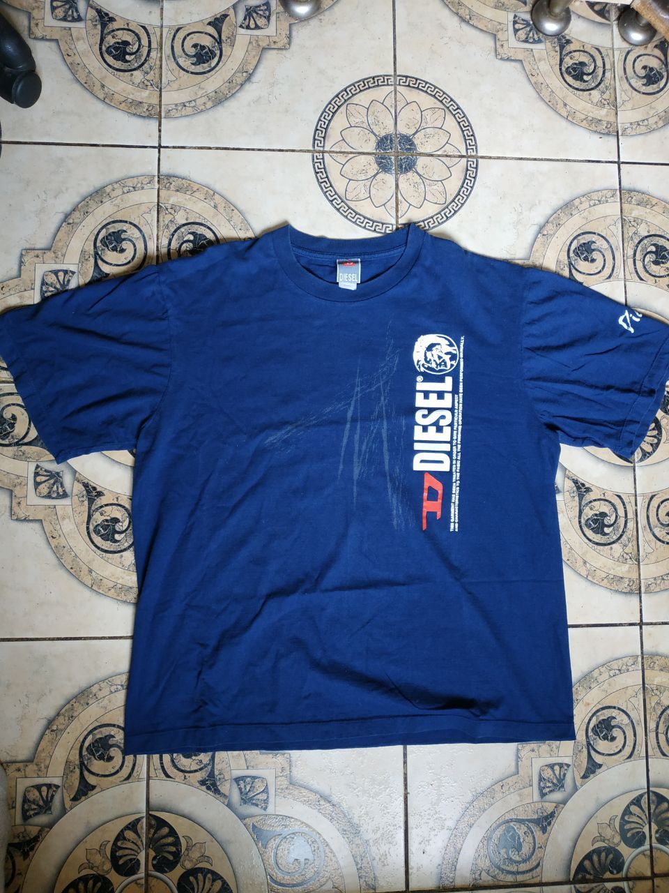 Diesel Vintage Diesel Only The Brave Vertical Logo Tee Blue XL Size US XL / EU 56 / 4 - 6 Thumbnail