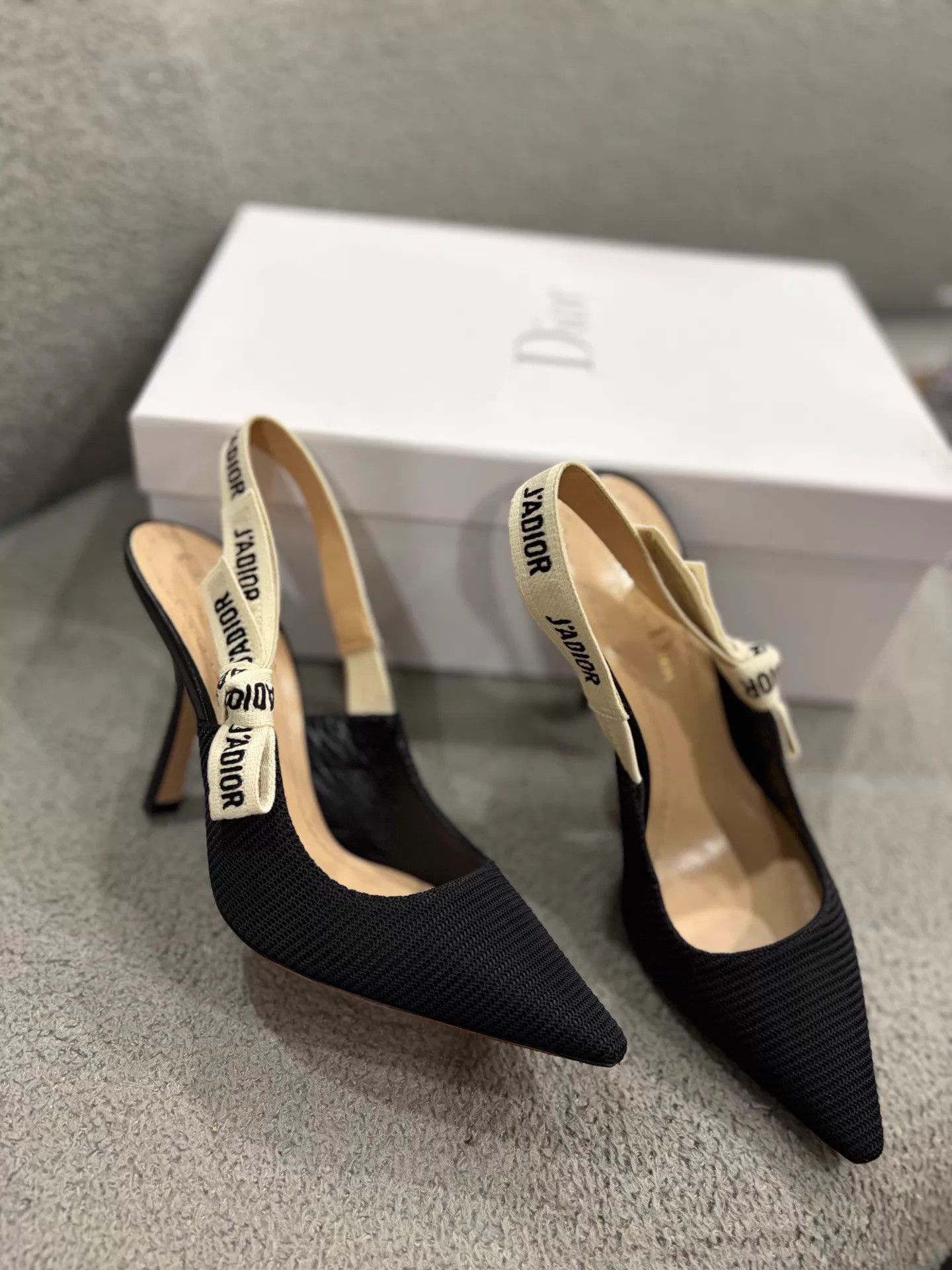 Dior Dior Classic Black DoubleLogo Heels 35.5 New w/Box Size US 5 / IT 35 - 1 Thumbnail