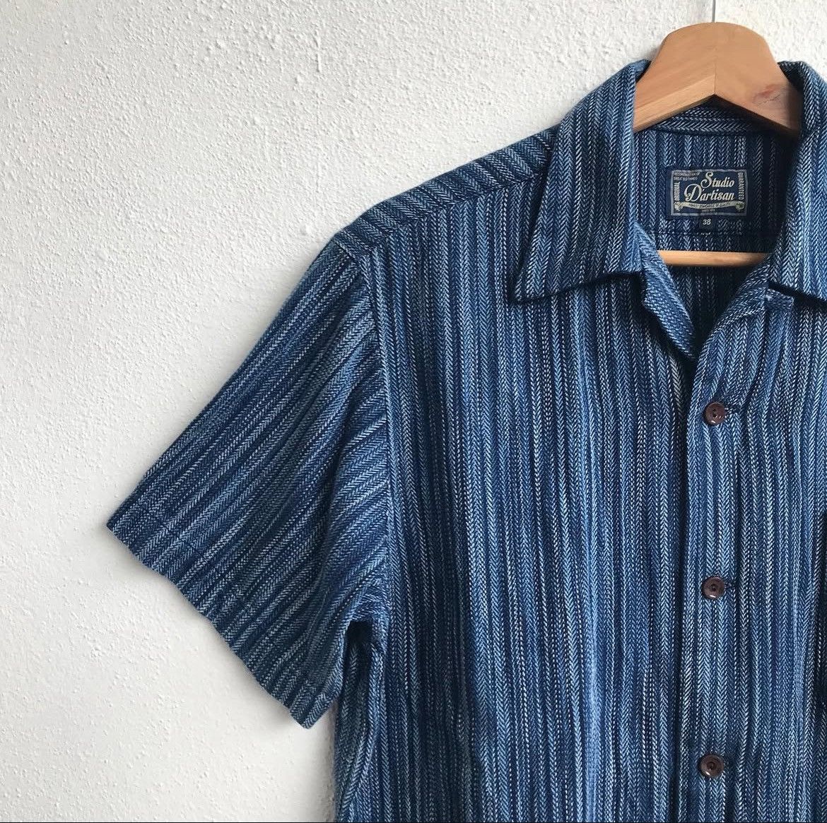 Studio D'Artisan Indigo Shijira Kasuri Shirt Size US M / EU 48-50 / 2 - 3 Thumbnail