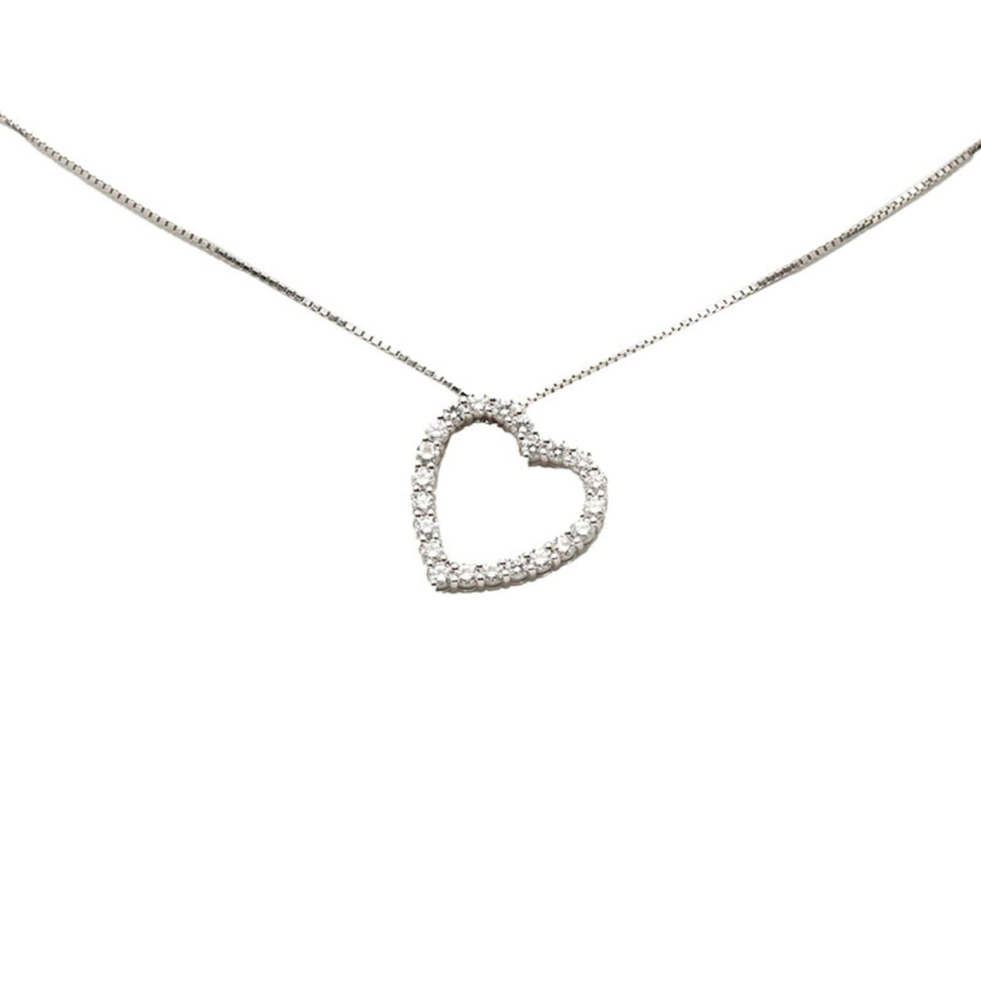 Gucci Gucci Heart Motif Diamond Pendant Necklace in 18K White Gold for Women Size ONE SIZE - 1 Thumbnail