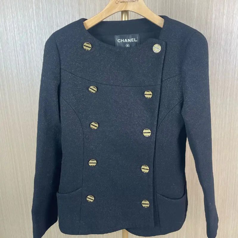 Chanel Chanel Gray Wool Women's Jacket 0089 Size M / US 6-8 / IT 42-44 - 1 Thumbnail