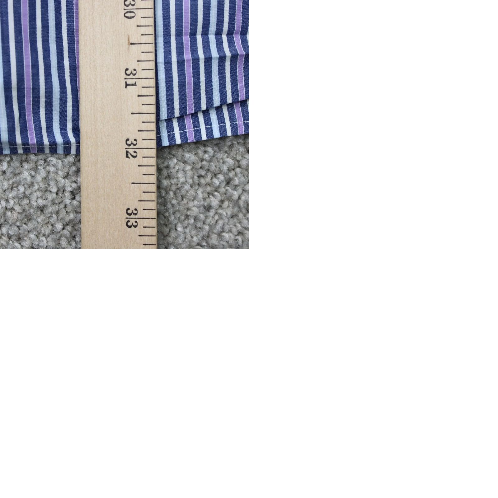 Peter Millar Peter Millar Crown Shirt Mens Medium Blue/Purple/White Striped 100% Cotton Button-Down Long Sleeve Size US M / EU 48-50 / 2 - 9 Thumbnail