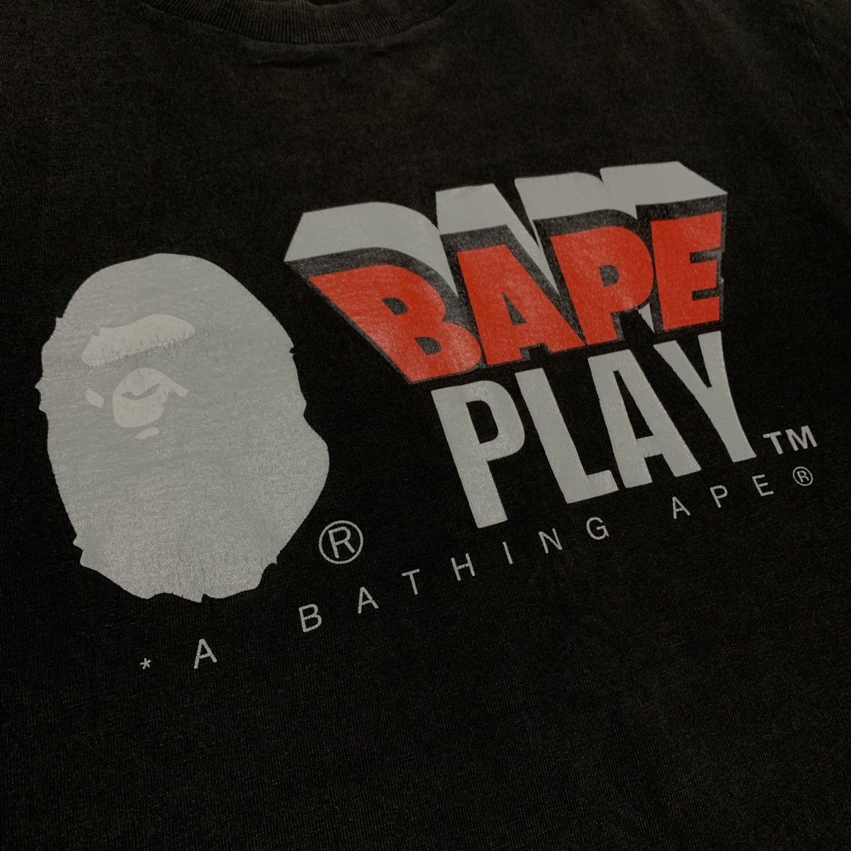 Bape Bape Medium Play Graphic Black Tee Bathing Ape Vintage 1999 Size US M / EU 48-50 / 2 - 4 Thumbnail