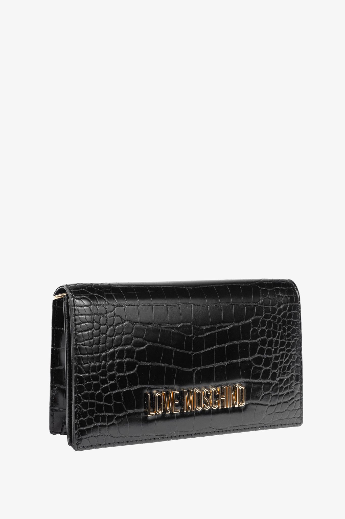 Love Moschino Love Moschino Croc-Embossed Faux-Leather Flap Crossbody Size ONE SIZE - 2 Thumbnail