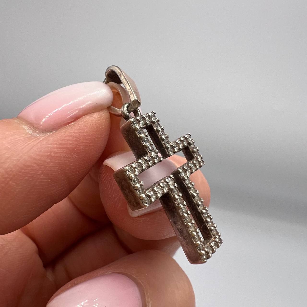 Vintage Vintage Gilt Sterling Silver 925 Pendant Cross Signed 3.2g Size ONE SIZE - 4 Thumbnail