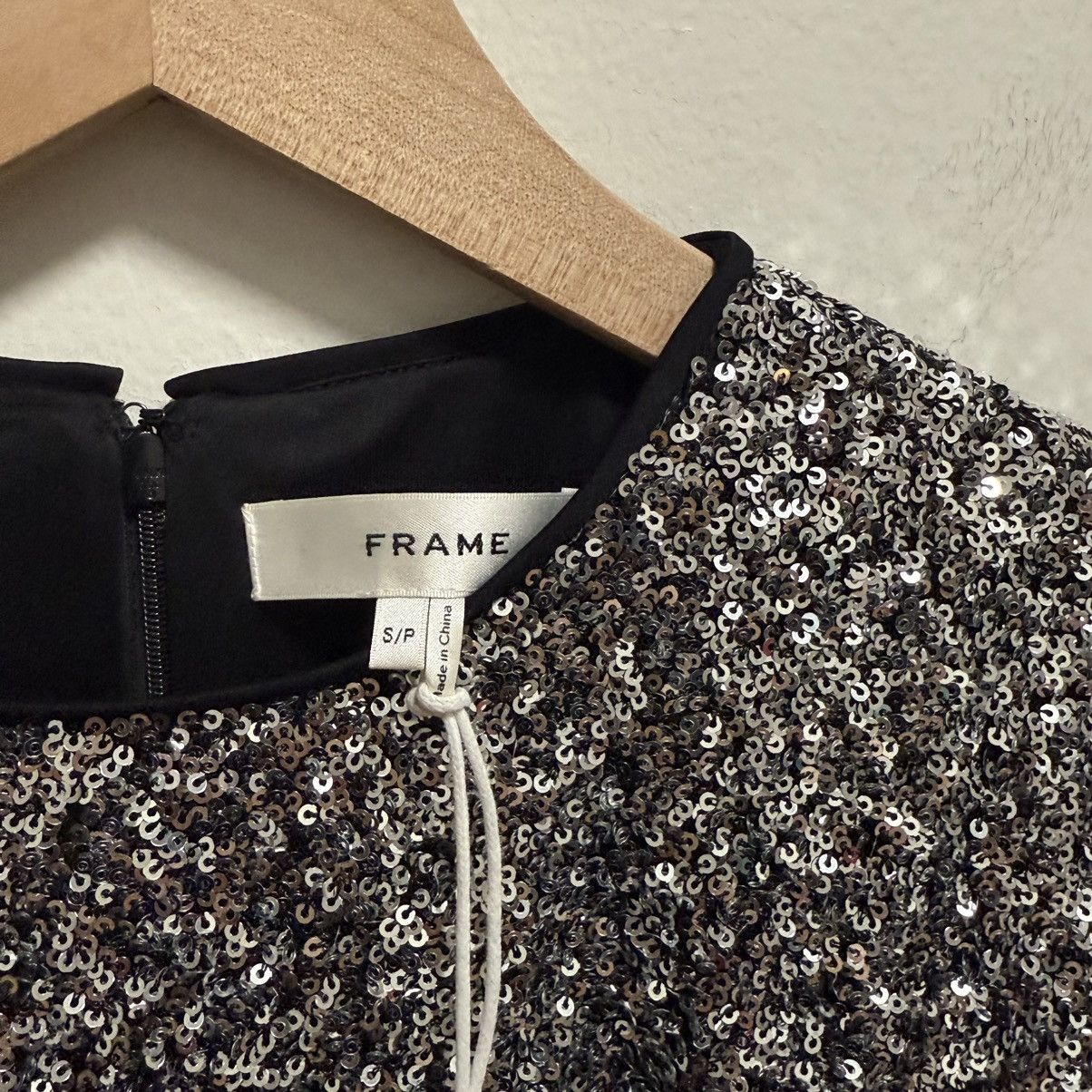 Frame NWT FRAME silver sequin long sleeve mini dress metallic Size S / US 4 / IT 40 - 3 Thumbnail