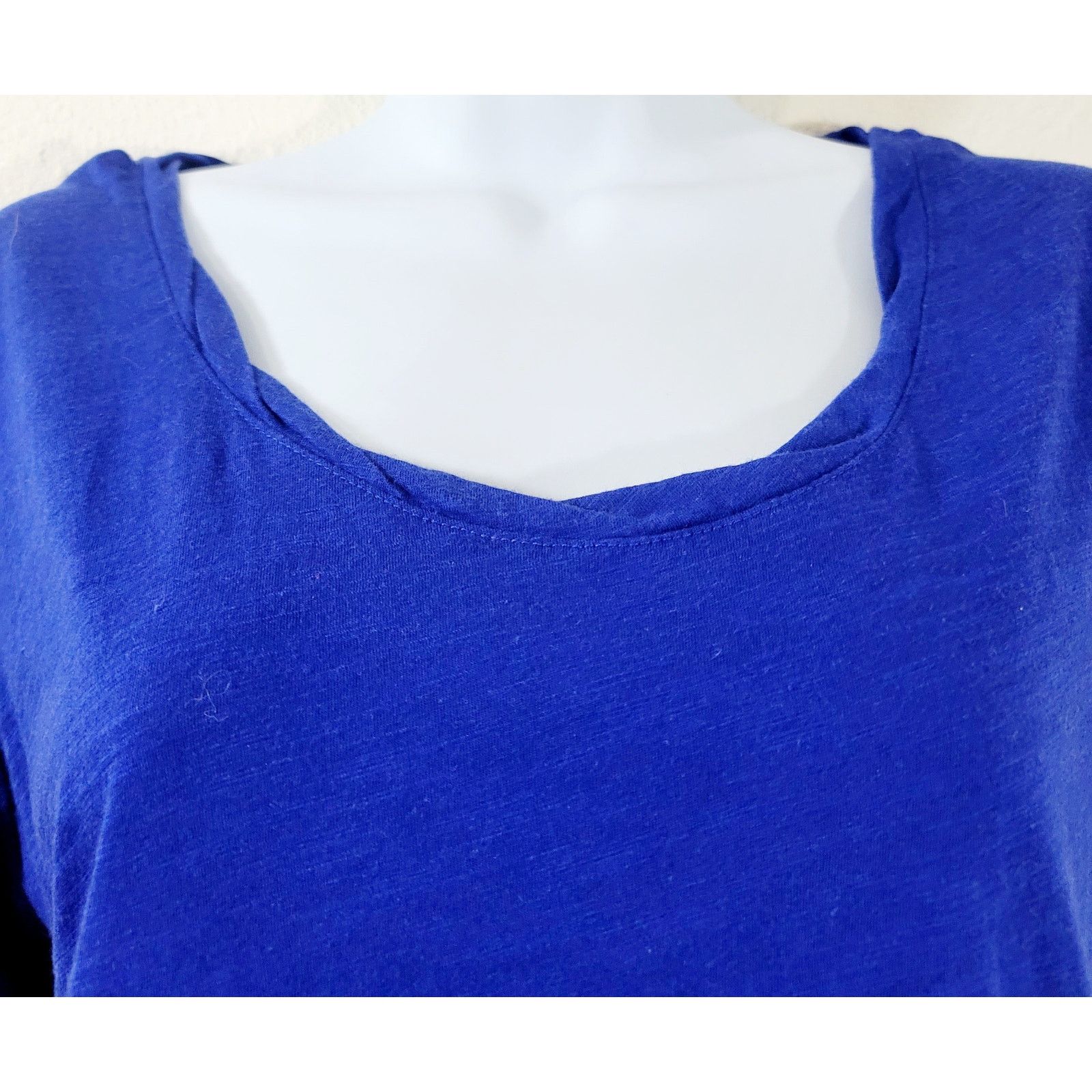 Other Cato Blue Slub Knit Twisted Round Neck Long Sleeves Top L Size L / US 10 / IT 46 - 6 Thumbnail