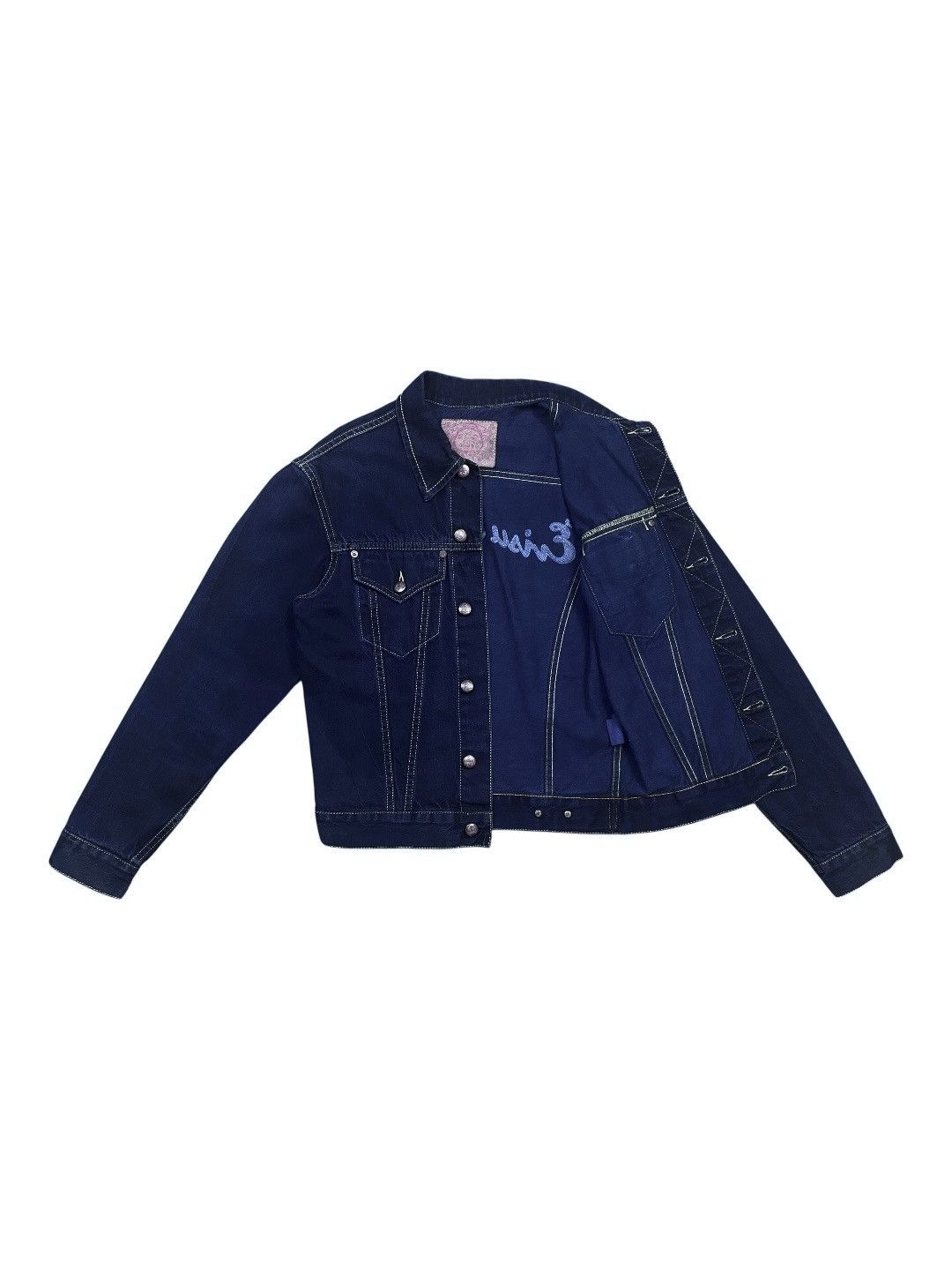 Evisu Evisu Maniacs Embroidered Logo Heritage Denim Jeans Jacket Size L / US 10 / IT 46 - 4 Thumbnail
