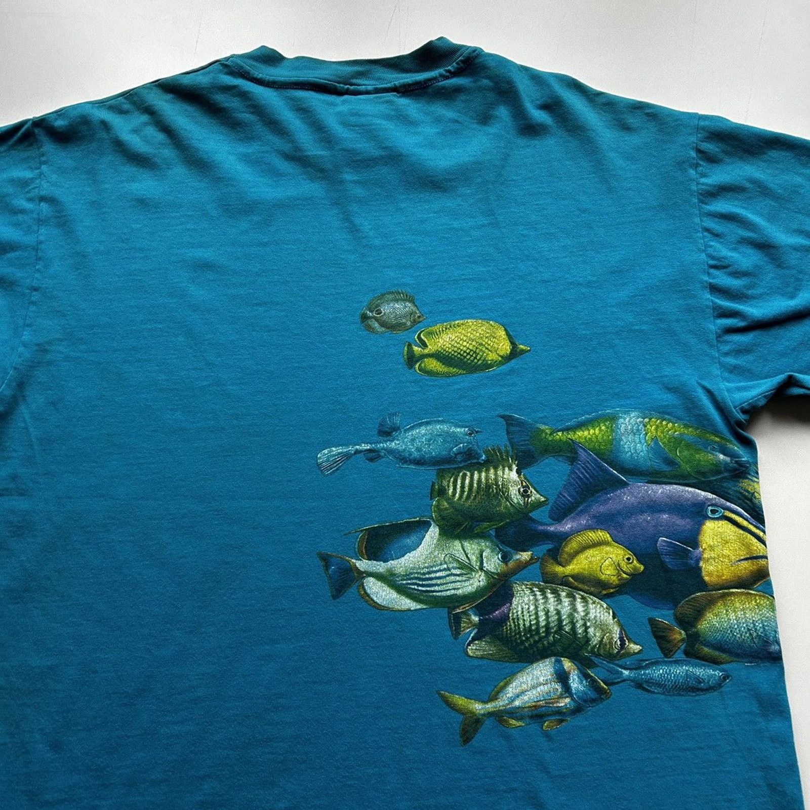 Vintage Vintage 90s Ocean Fish Animal Art T Shirt XL Hanes Beefy T Size US XL / EU 56 / 4 - 4 Thumbnail