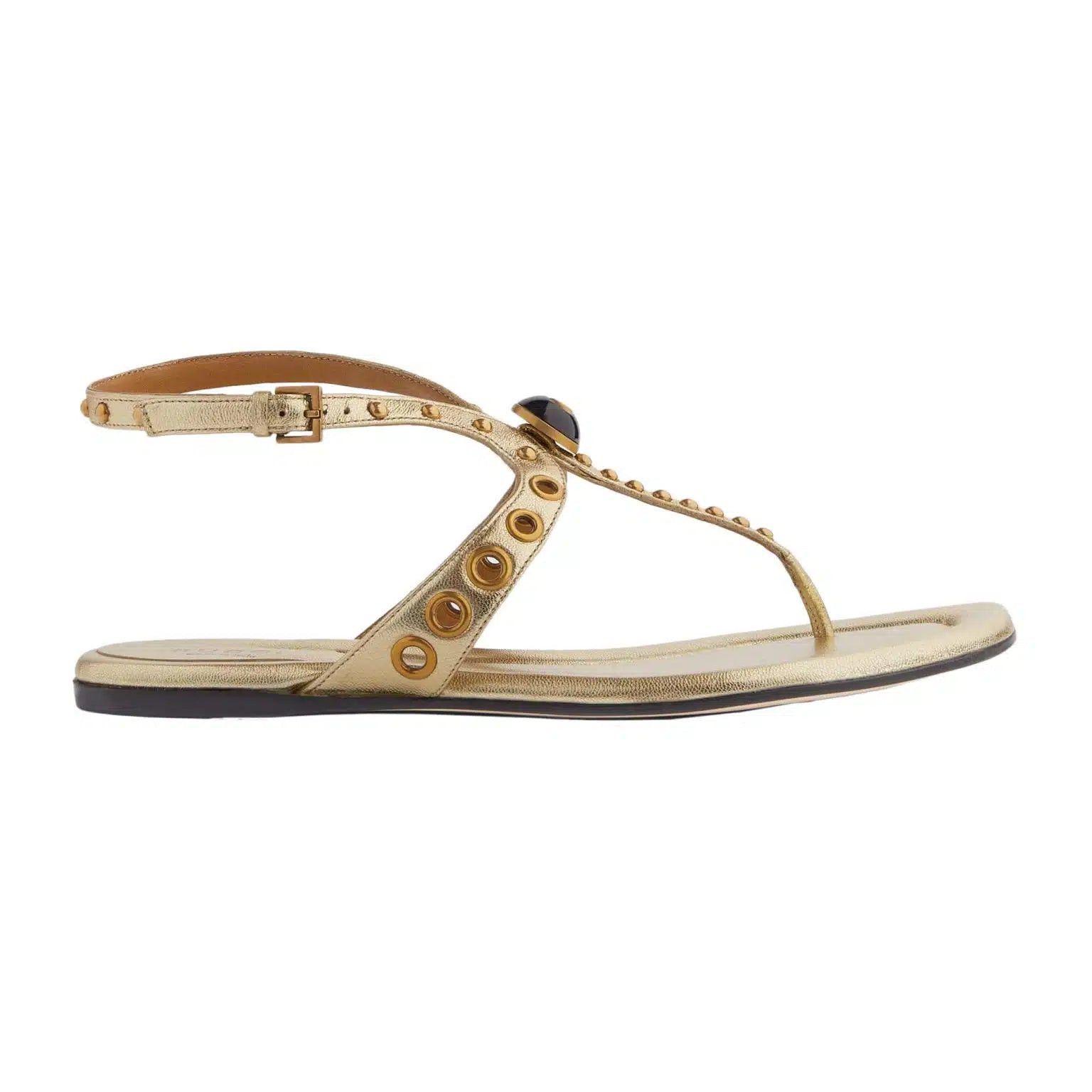 Gucci Double G Leather Thong Sandals SIZE 40.5