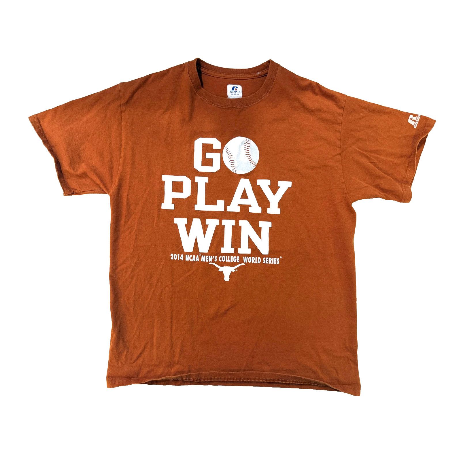 Russell Athletic Texas Longhorns Shirt Mens MED Orange NCAA Baseball 2014 CWS Size US M / EU 48-50 / 2 - 1 Thumbnail