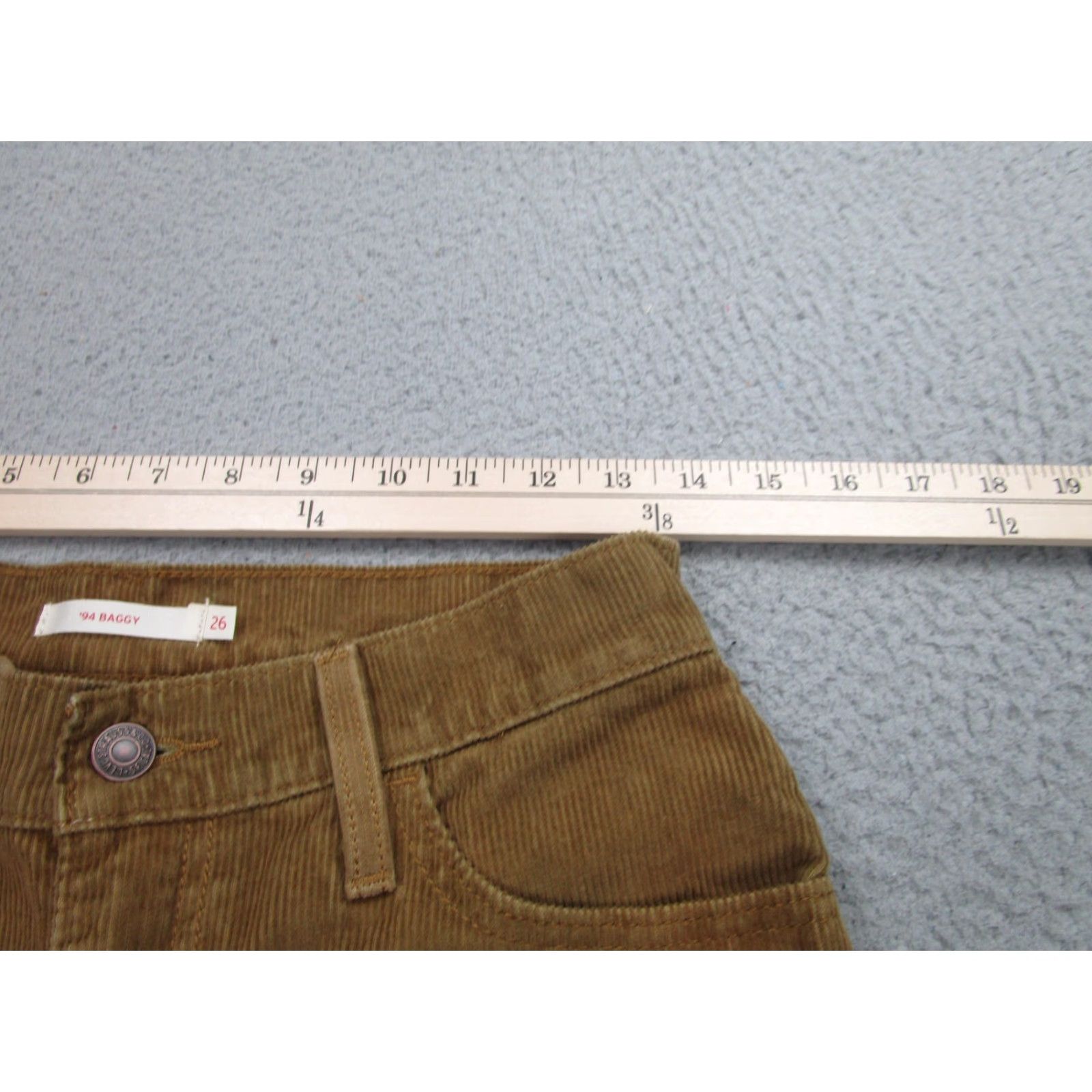 Levi's Levi's 94 Baggy Pants Women 26 Brown Corduroy High Rise Straight Leg Waterless 90s Casual Size 26" / US 2 / IT 38 - 6 Thumbnail