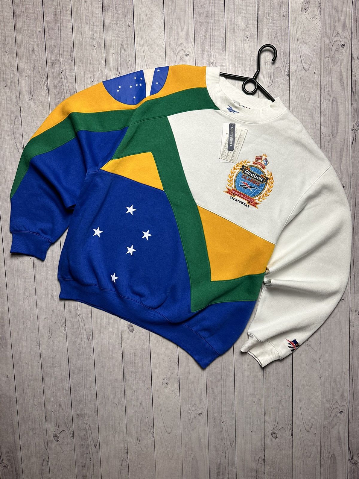 Reebok Soccer Jersey Vintage Vintage Reebok Brazil soccer sweatshirt XL logo rare Brasil Grailed