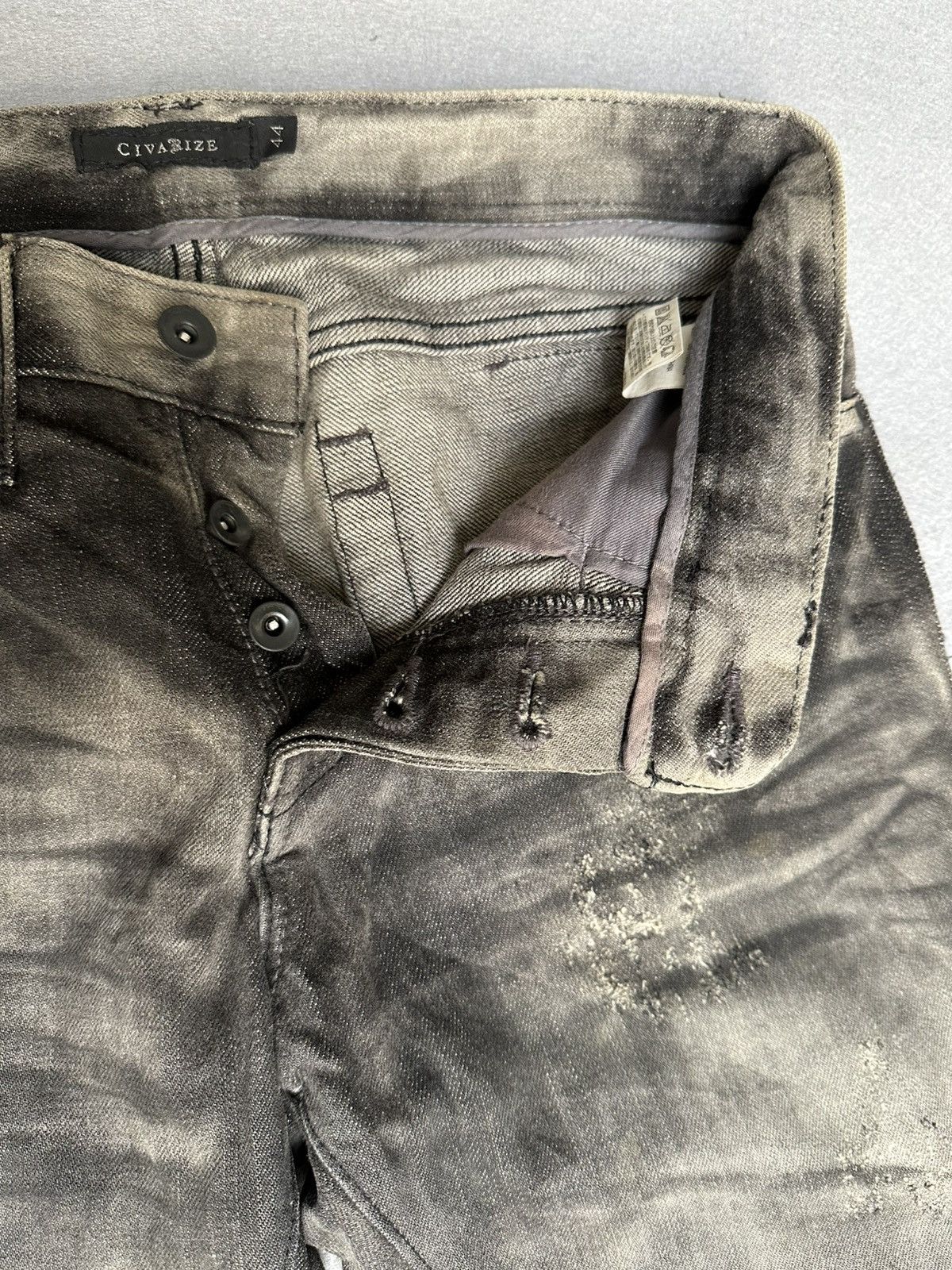 Japanese Brand FLARE Civarizie Distressed Release Leg Denim Size US 31 - 16 Thumbnail