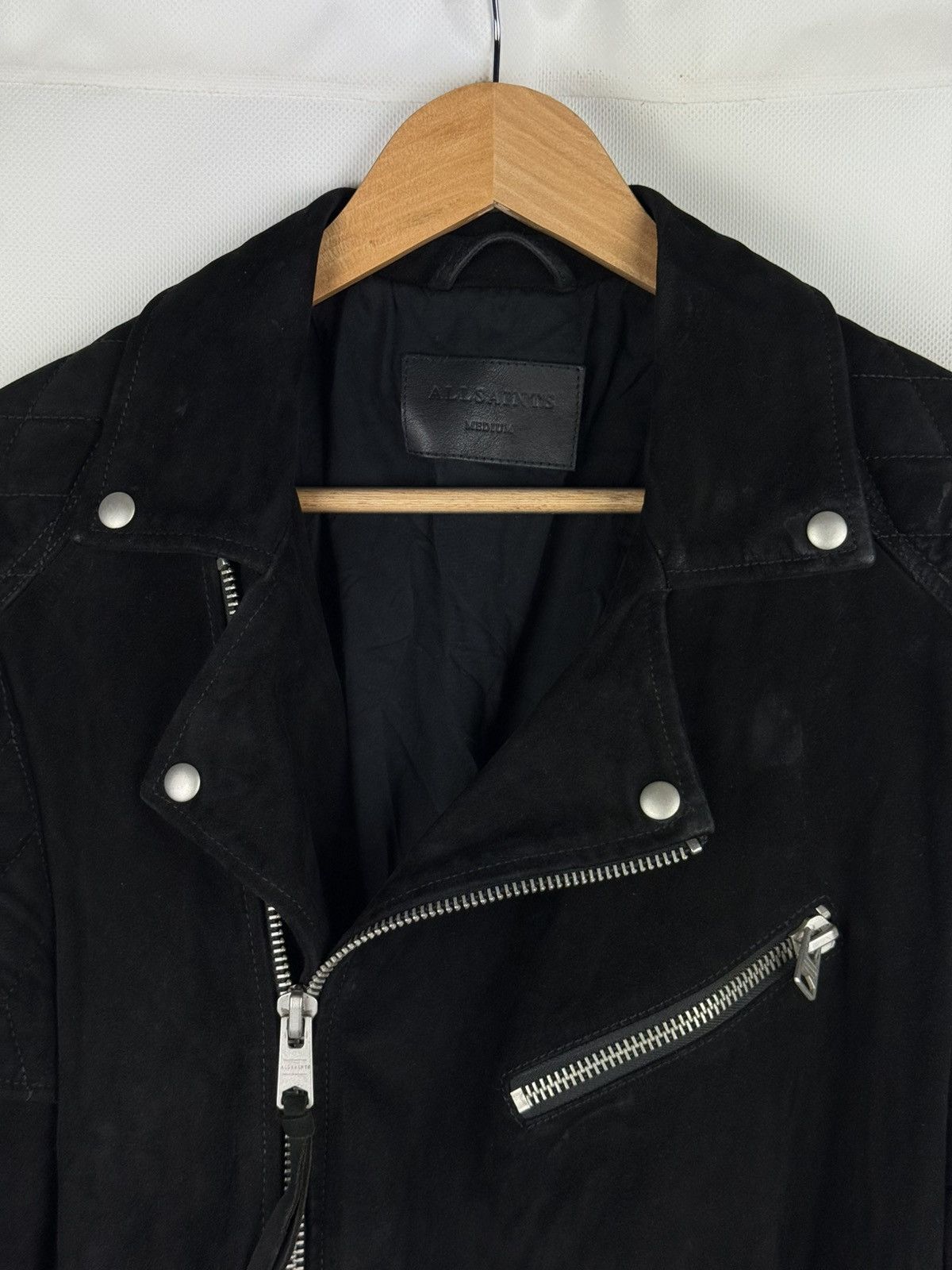 Allsaints Allsaints Bonson Biker Goat Leather Belted Suede Jacket Size US M / EU 48-50 / 2 - 8 Thumbnail