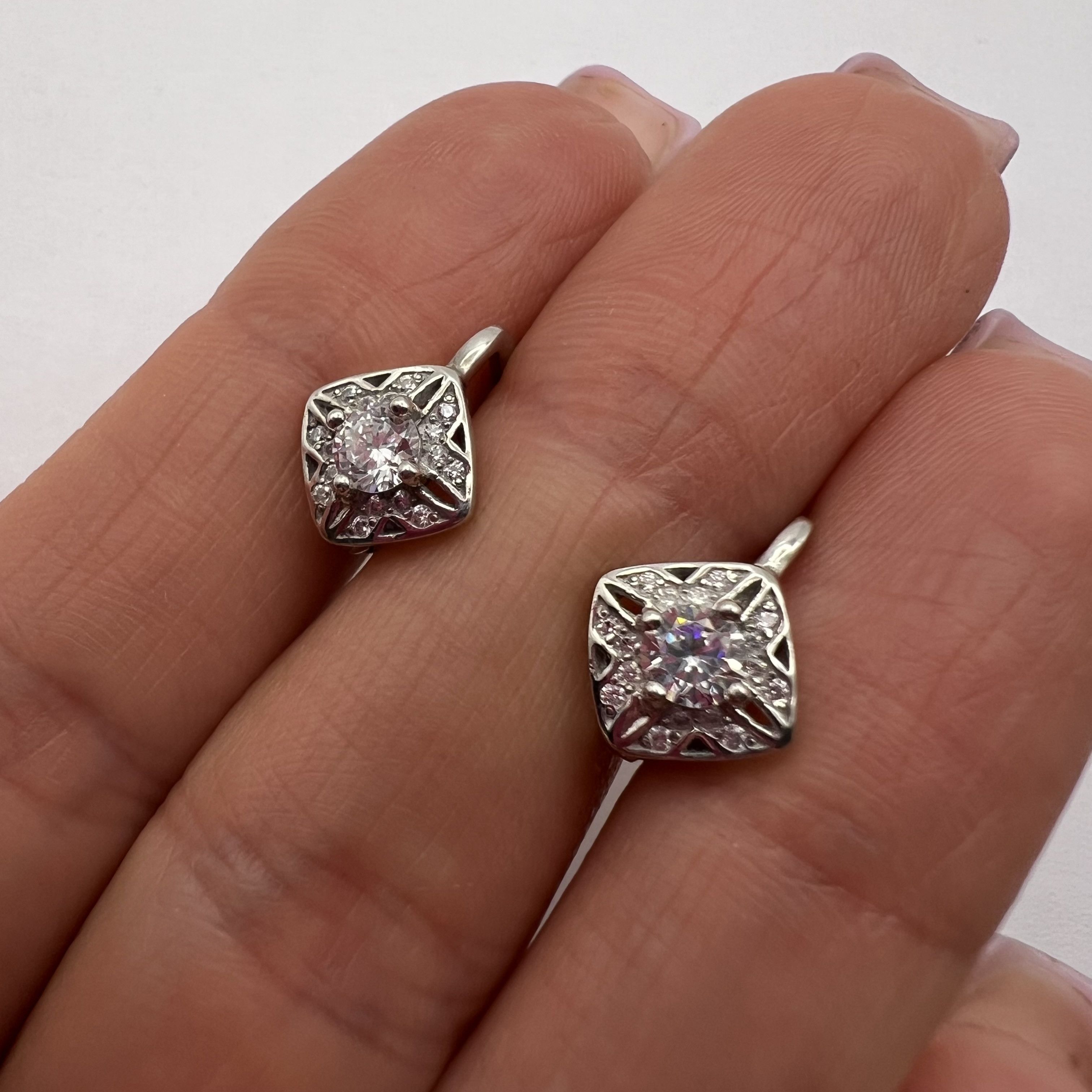 Sterling Silver Vintage Stud Earrings Sterling Silver 925 Jewelry 2.7gr Size ONE SIZE - 4 Thumbnail