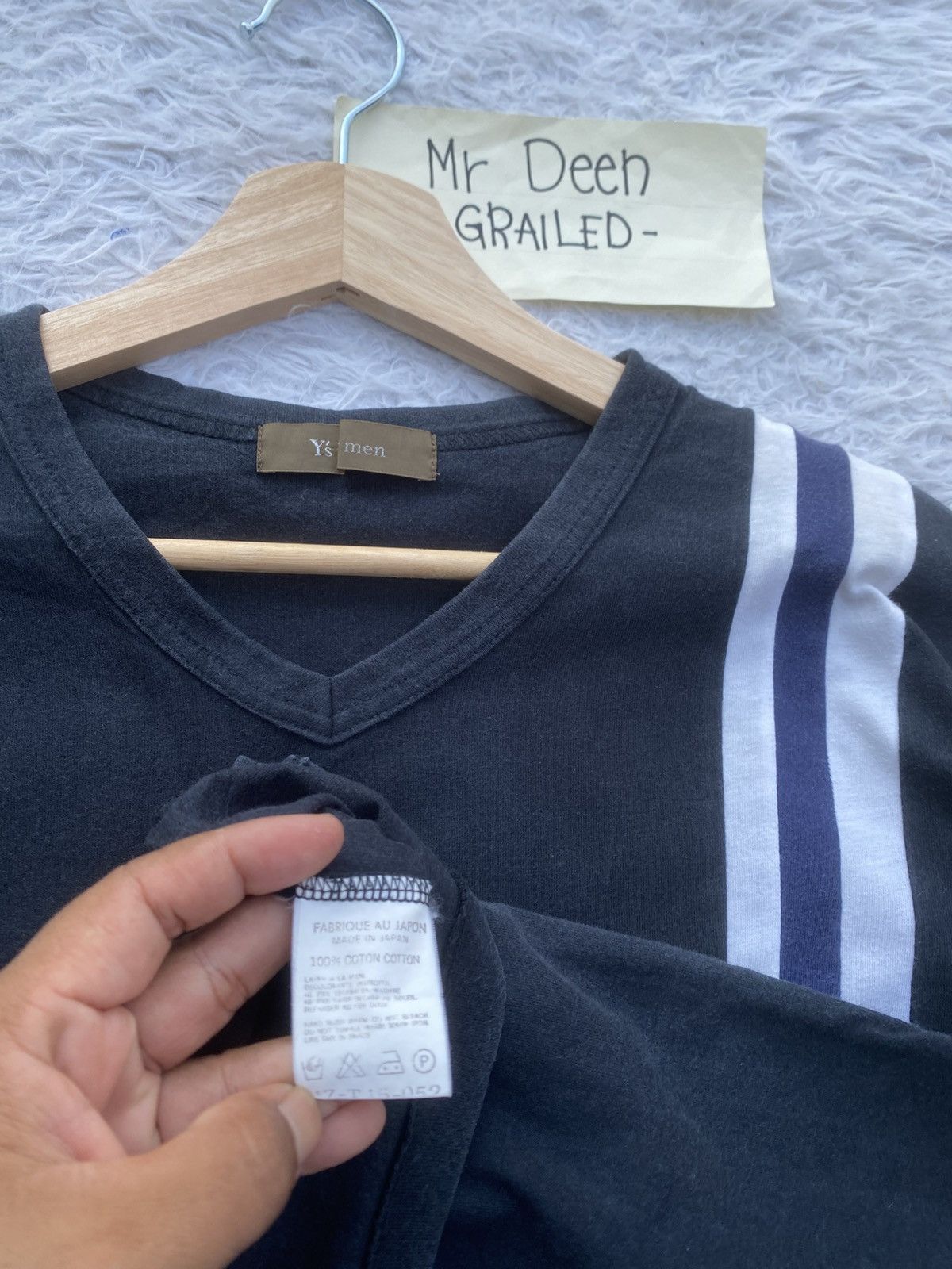 Yohji Yamamoto Vintage 80's - 90's Y's for Men Three Stripes T-Shirts Size US M / EU 48-50 / 2 - 12 Thumbnail