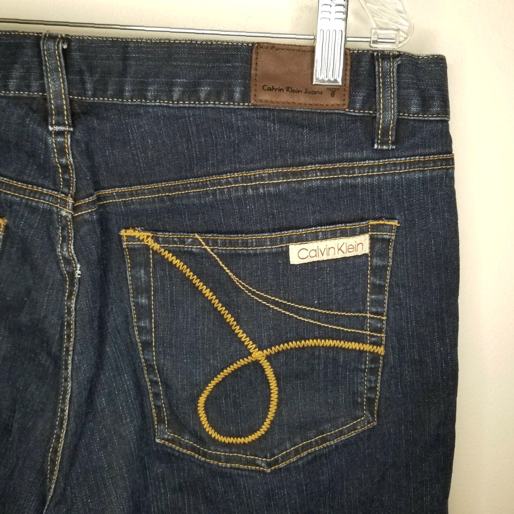 Calvin Klein CALVIN KLEIN Jeans Womens Dark Blue Cuffed Size 14 Cropped Denim Jeans 14 Women Size 36" / US 14 / IT 50 - 6 Thumbnail