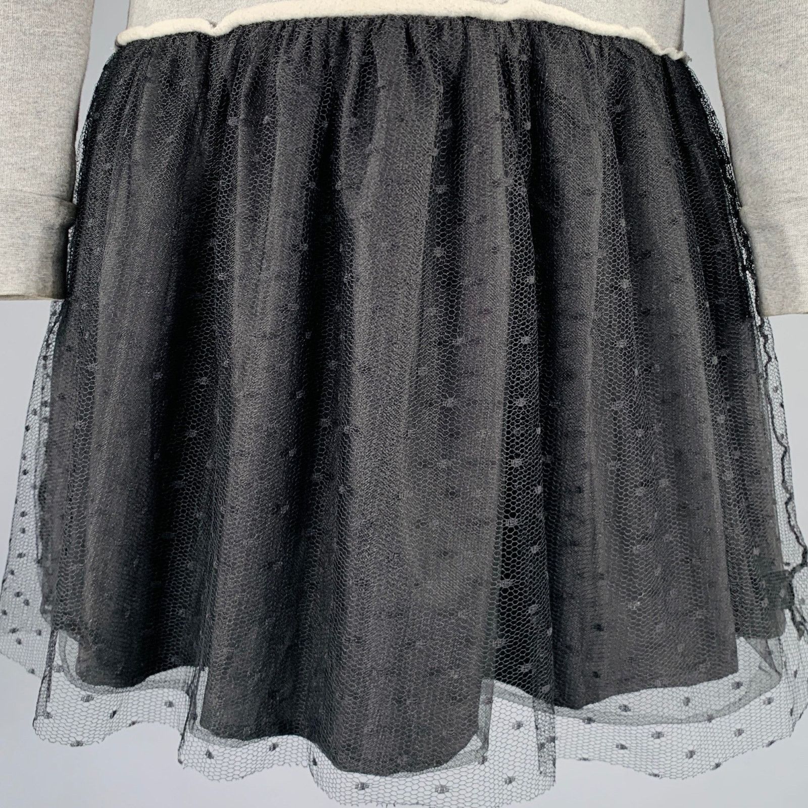 RED Valentino Size XS Grey Black Cotton Embroidered Sweatshirt Dress Size XS / US 0-2 / IT 36-38 - 3 Thumbnail
