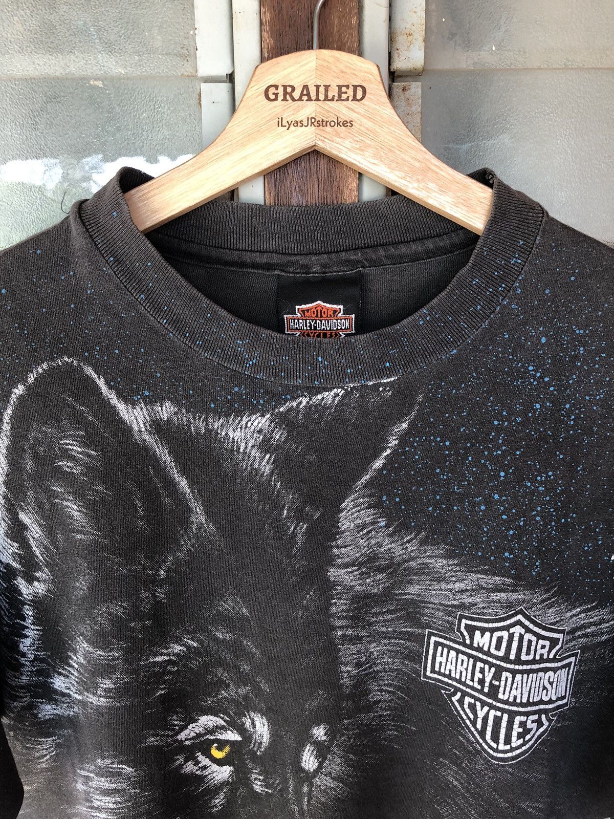 Harley Davidson 90’’s Vintage Harley Davidson Wolf AOP Veryrare Shirt Tee Size US M / EU 48-50 / 2 - 3 Thumbnail