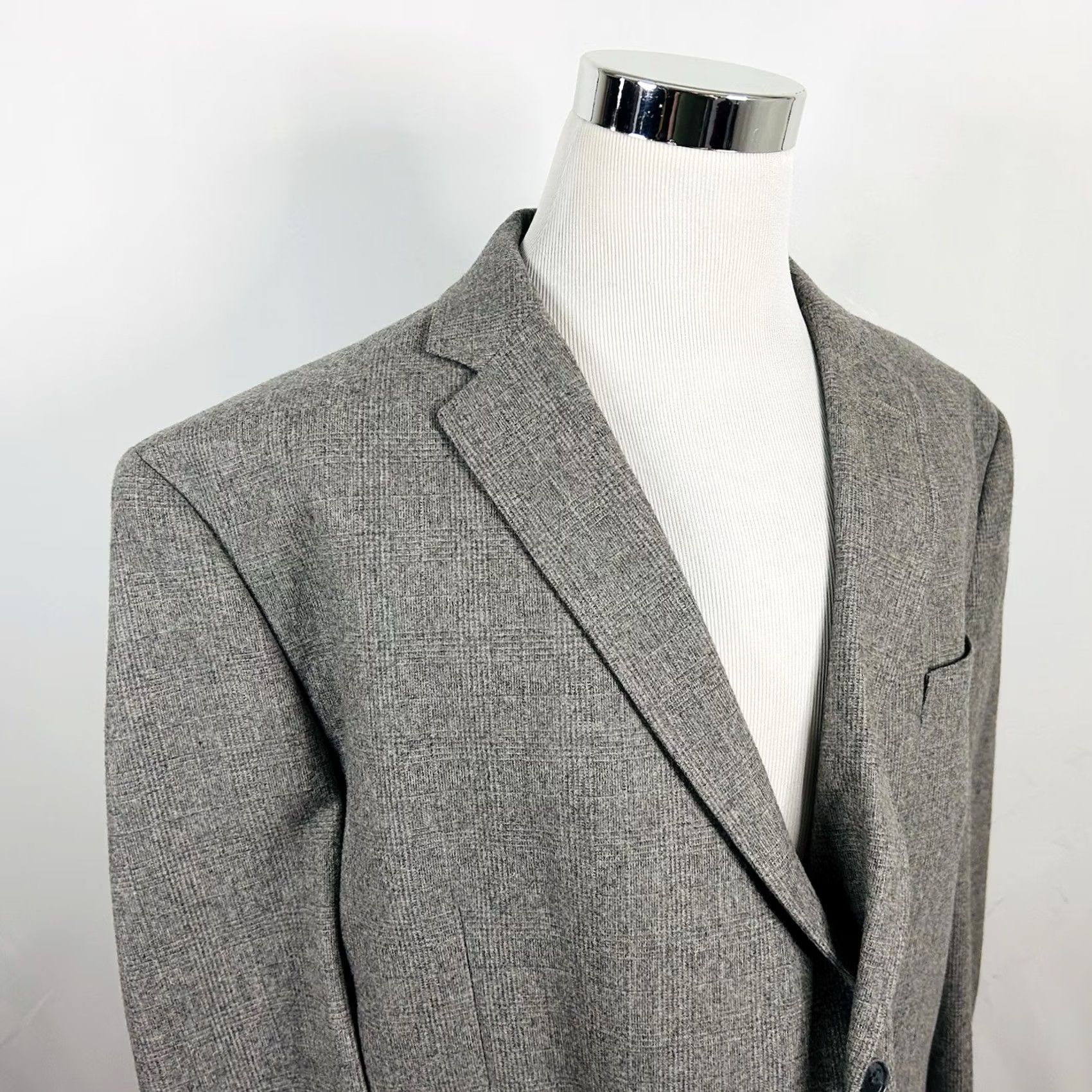 Joseph Abboud Joseph Abboud Sport Coat Gray Plaid Elbow Patches Two Button Vented 3X Big & Tall Mens Jacket Coat Size US XS / EU 42 / 0 - 2 Thumbnail