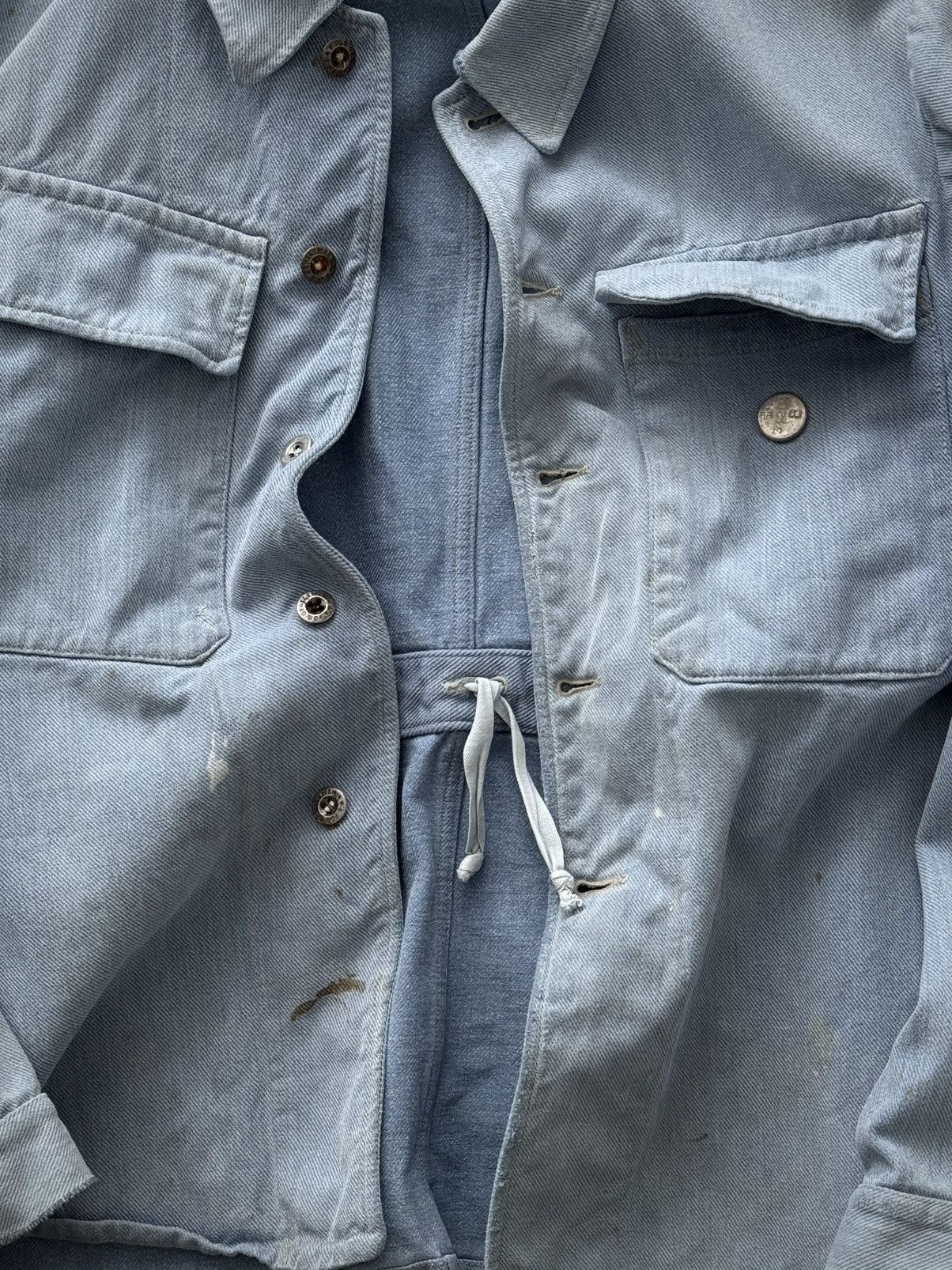 Vintage 50s Vintage Swiss Army Work Metal Button Denim Chore Jacket Size US M / EU 48-50 / 2 - 6 Thumbnail