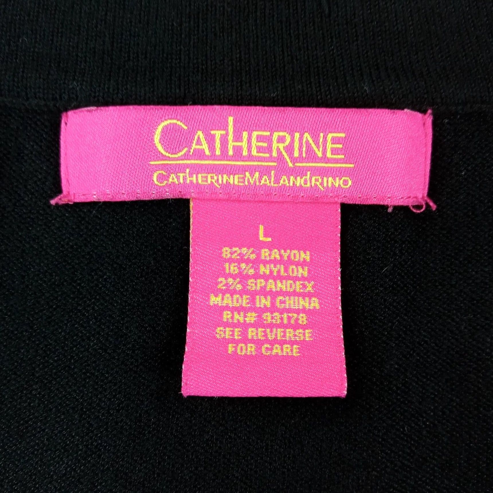 Vintage Catherine Malandrino Dress Womens Large Black Sweater Dress V-Neck Knit Size L / US 10 / IT 46 - 5 Thumbnail