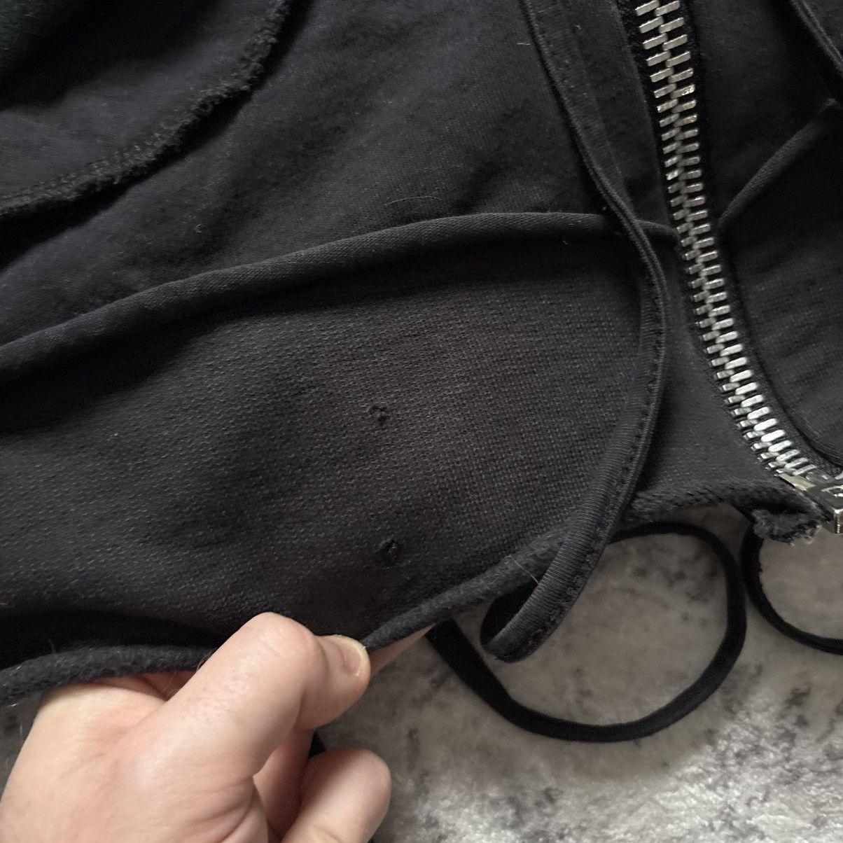 Rick Owens Drkshdw Rick Owens SLAB Layered Leather Hoodie | Size M Size US M / EU 48-50 / 2 - 9 Thumbnail