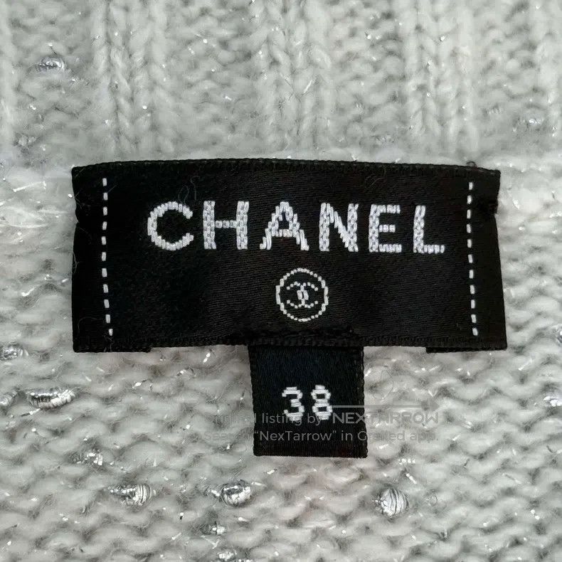 Chanel Chanel Black and white silver glitter cashmere sweater Size XS / US 0-2 / IT 36-38 - 5 Thumbnail
