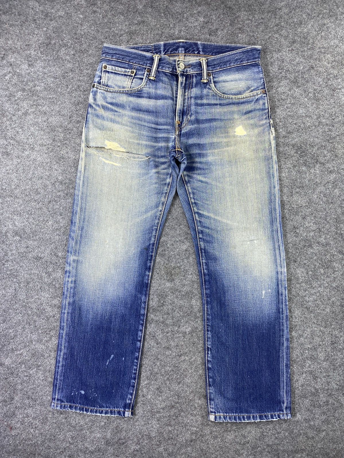 Vintage Levis 502 Distressed Blue Wash Jeans-J967