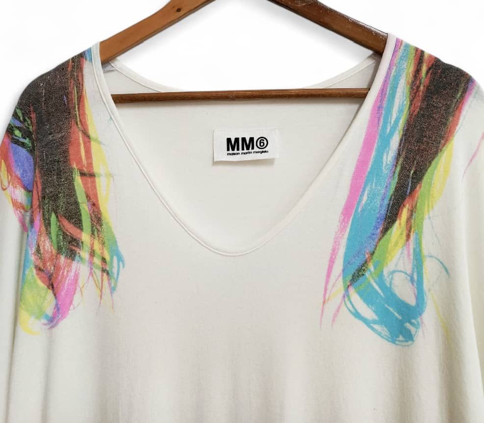 Maison Margiela MM6 Maison Martin Margiela Abstract Print V Neck Dress Size M / US 6-8 / IT 42-44 - 4 Thumbnail
