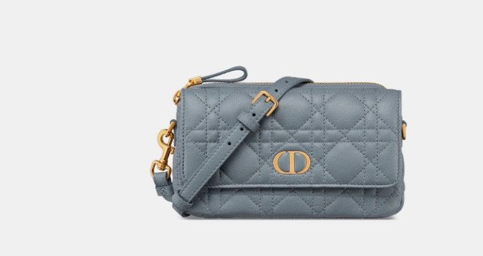 Dior o1w1db10924 Size: OS / Calfskin Caro Pouch in Slate Grey Size ONE SIZE - 2 Thumbnail