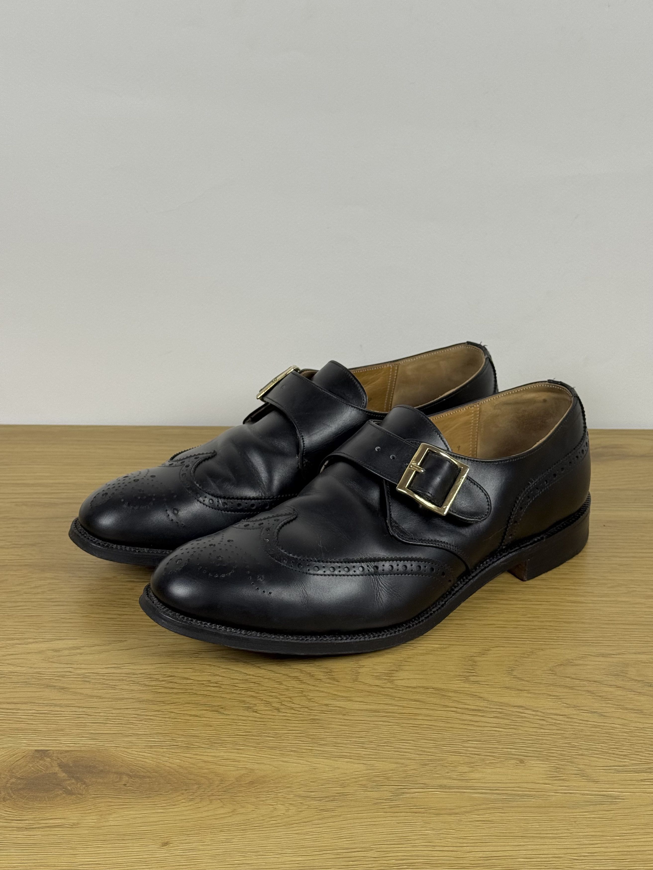Cheaney Men's Cheaney Black Monk Brogue Shoes US10 Size US 10 / EU 43 - 2 Thumbnail