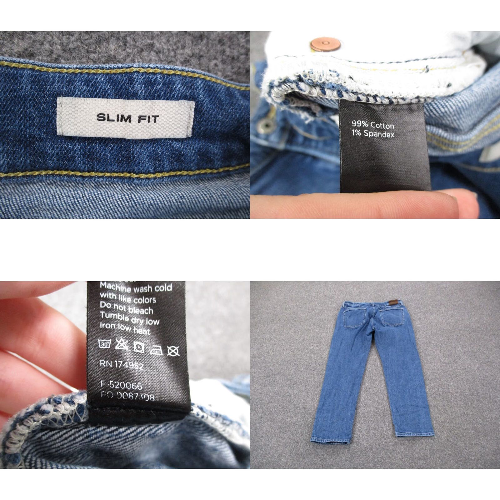 Flint And Tinder Flint and tinder Jeans Main Selling Point Denim Straight 5-Pocket Mens 34x30 Blue Slim Fit Regular Size US 33 - 8 Thumbnail