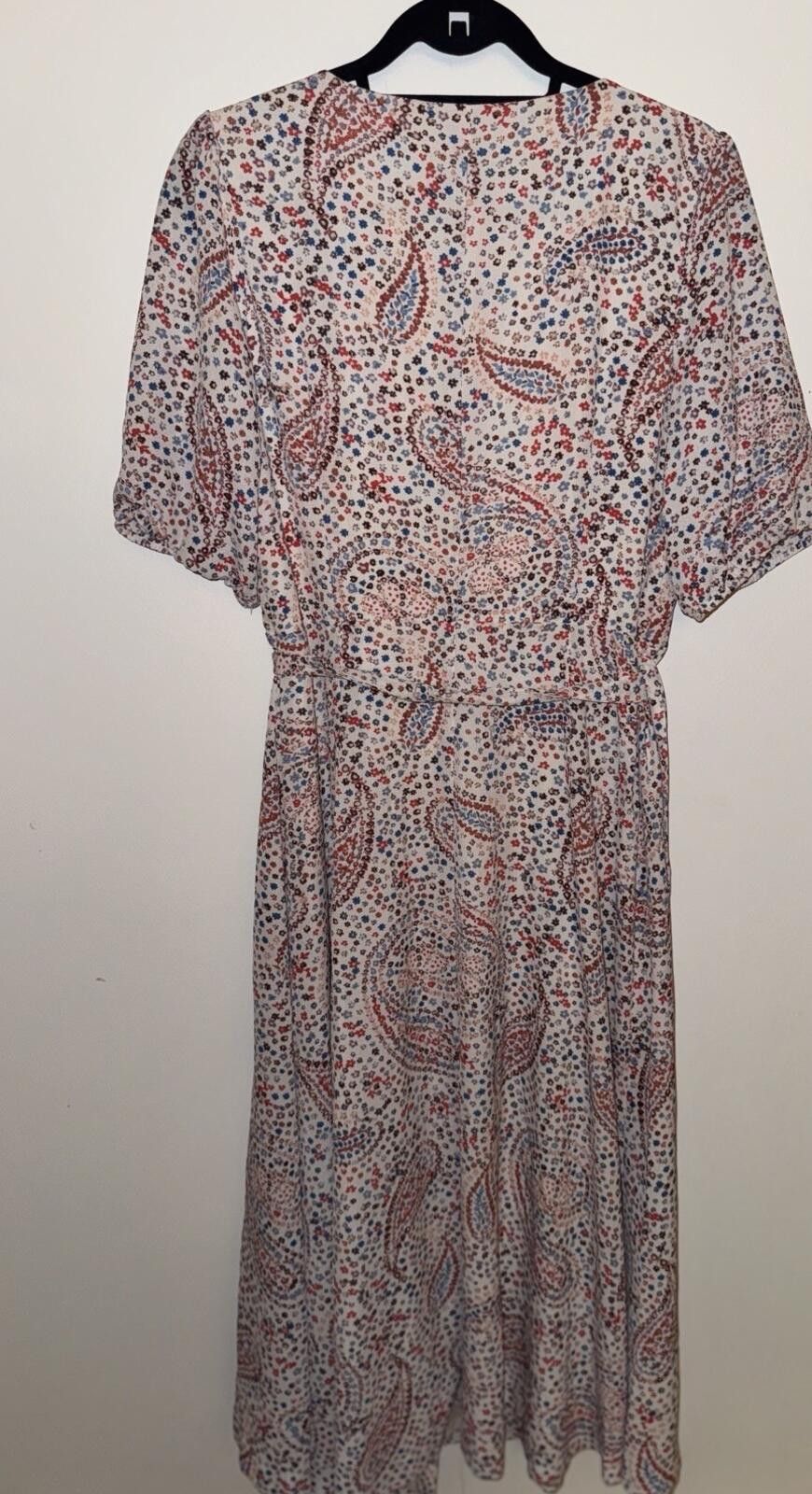 Sage Sage Collection Puff Sleeve Paisley Wrap Midi Dress Size 12 Size XL / US 12-14 / IT 48-50 - 11 Thumbnail