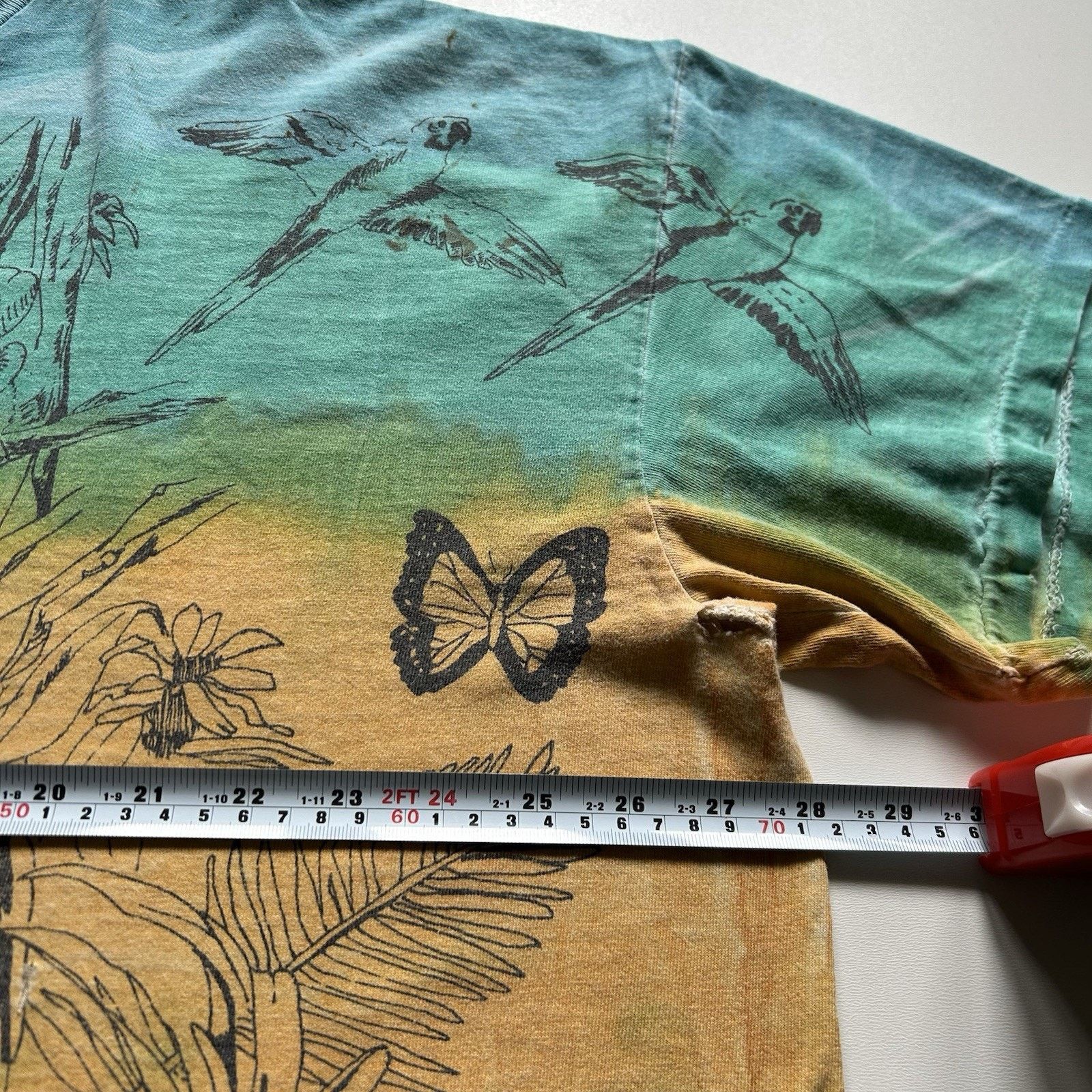 Vintage Vintage 90s Rainforest Animal Art Shirt XL Tie Dye Distress Size US XL / EU 56 / 4 - 15 Thumbnail