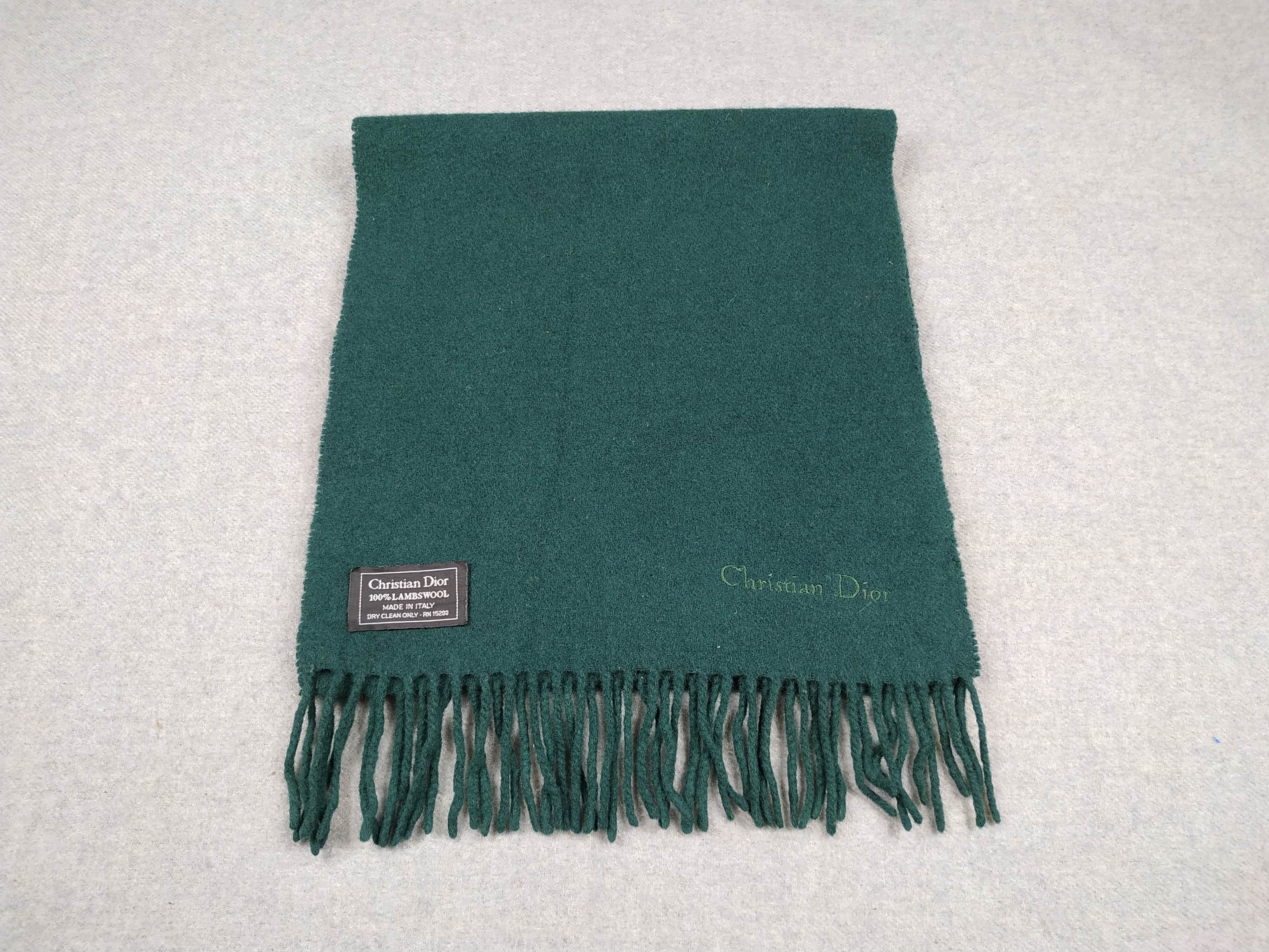 Vintage CHRISTIAN DIOR MONSIEUR Striped Muffler Scarf Shawl Fringes main image 0