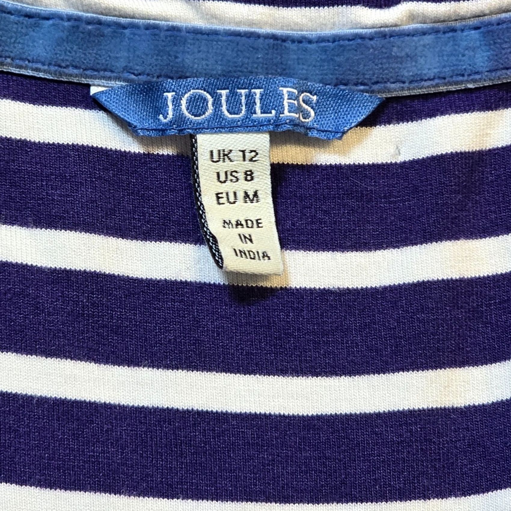 Vintage Joules Dress Womesn 12 Blue White Striped Maxi Stretchy Pockets Casual Capsule Size XL / US 12-14 / IT 48-50 - 3 Thumbnail