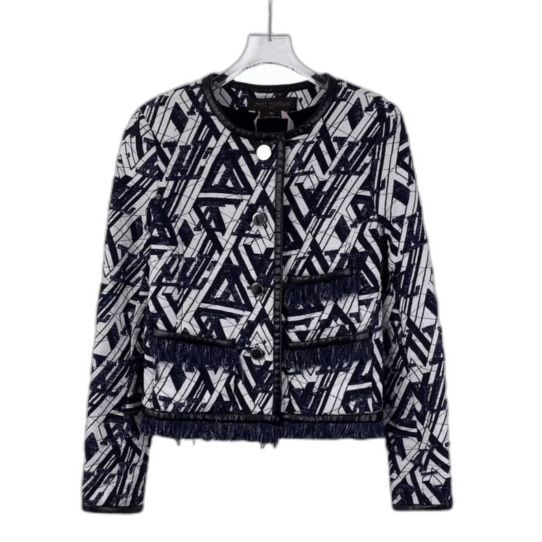 Louis Vuitton Louis Vuitton Color Block Fringed Jacket-2506 Size XXS / US 00 / IT 34 - 1 Thumbnail
