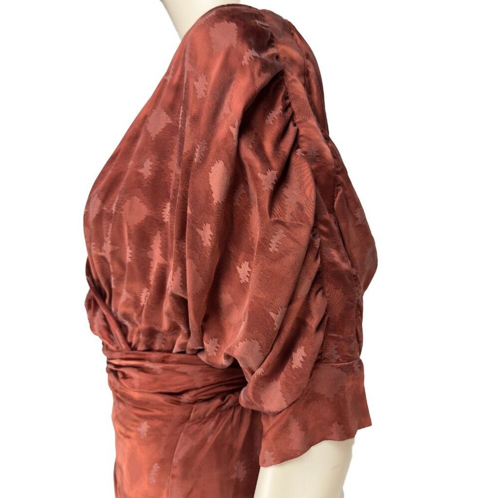 Callaway Revolve CALLAHAN Sami Rust Satin Tie Waist Midi Dress sz XS Size XS / US 0-2 / IT 36-38 - 11 Thumbnail