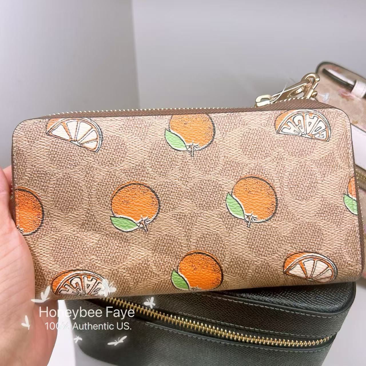 Coach Long Zip Around Wallet With Orange Print CAO92 Size ONE SIZE - 3 Thumbnail