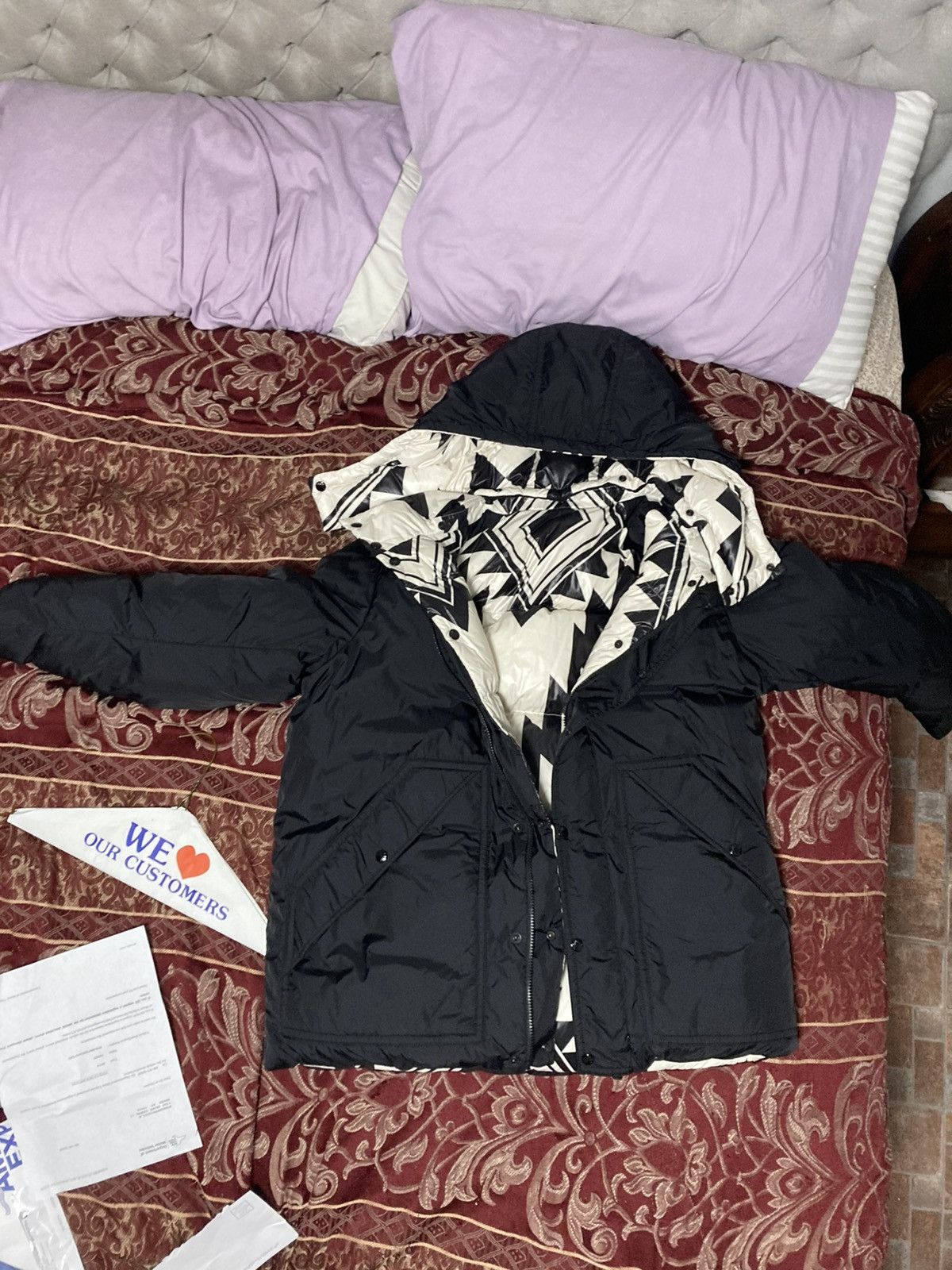 Moncler Hordelyme Reversible Printed Shell Hooded Down Jacket Size US XXL / EU 58 / 5 - 1 Thumbnail