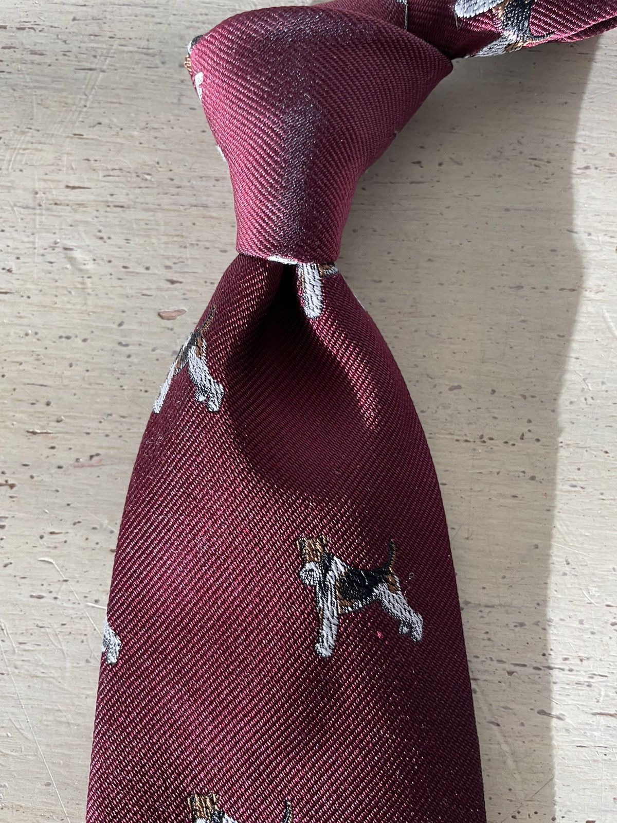 Polo Ralph Lauren × Vintage Rare Wire-Haired Fox Terrier Document No. 2 Print Silk Tie Size ONE SIZE - 5 Thumbnail