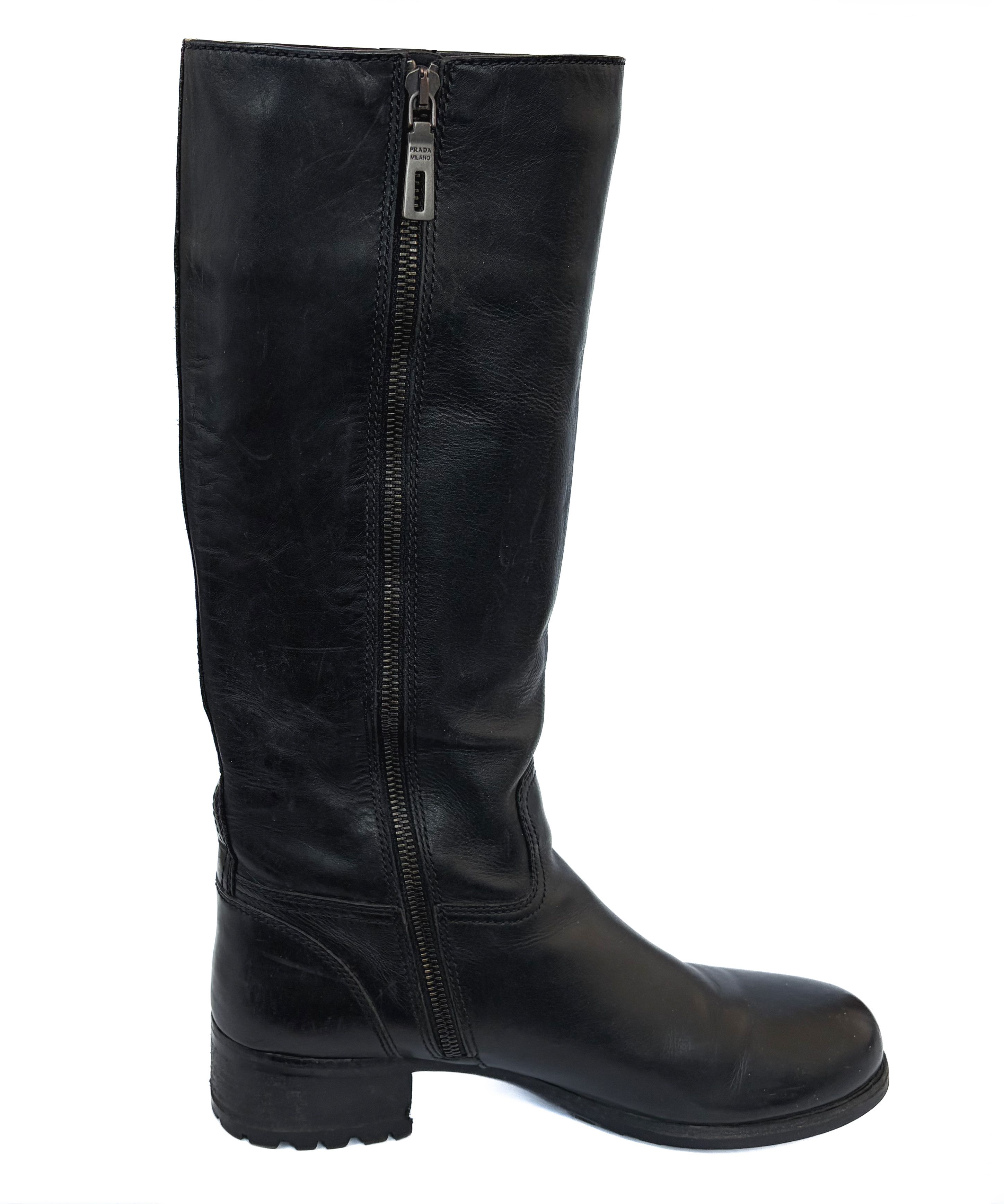 Prada PRADA Boots 1999 Leather Black Zip Logo Vintage Size 41 Size US 11 / IT 41 - 7 Thumbnail