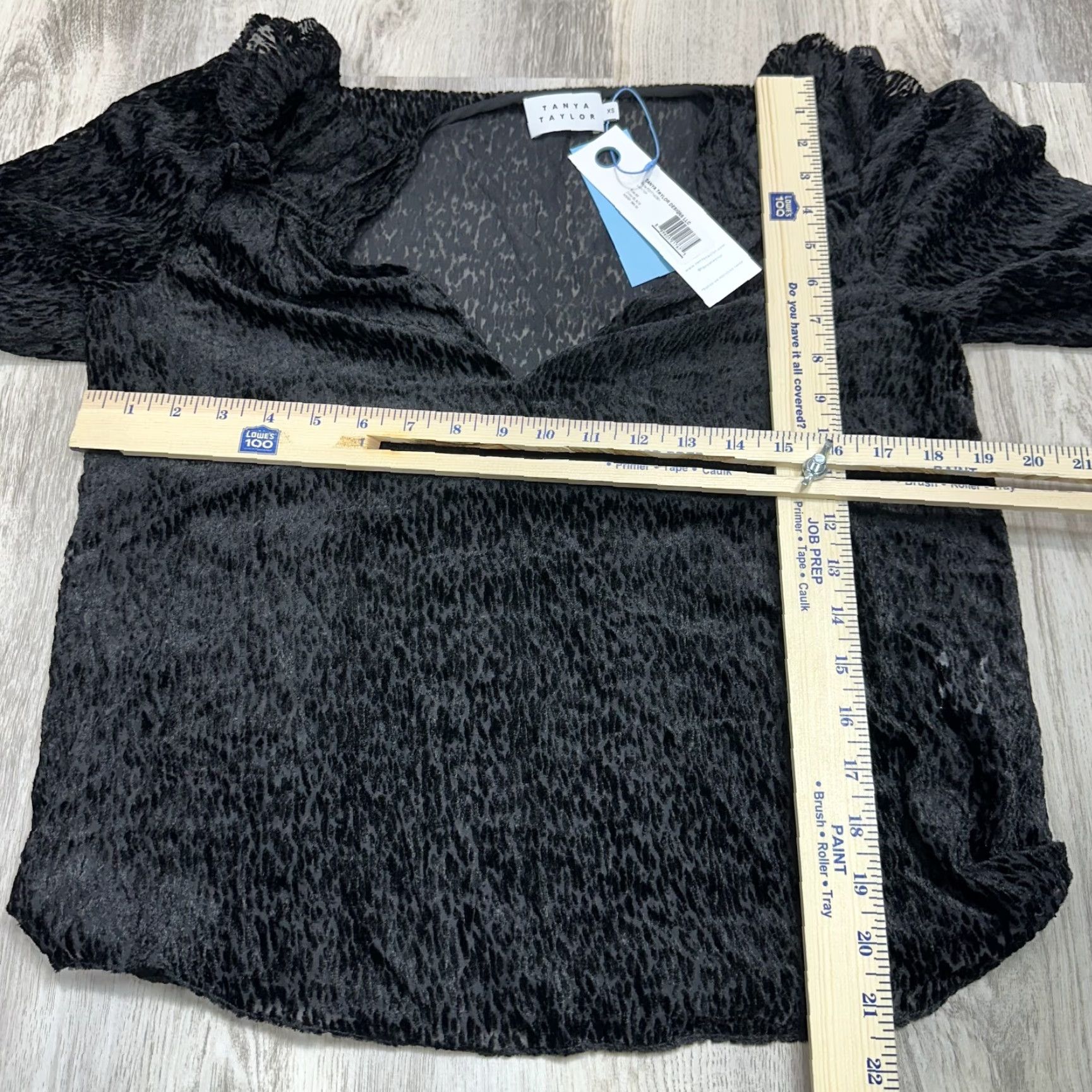 Tanya Taylor Tanya Taylor Blouse Women XS Black V-Neck Ruffle Sheer NWT MSRP 365 NWT XS Black Blouse Party/Cocktail Casual Womens Designer Dressy Top Size XS / US 0-2 / IT 36-38 - 2 Thumbnail